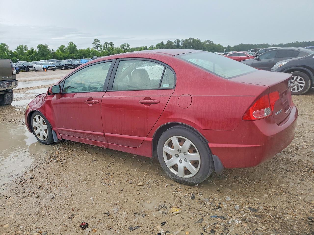 2007 Honda Civic Lx Red vin: 1HGFA16557L015524