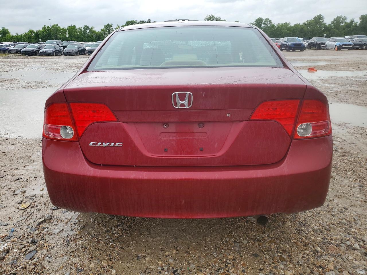 2007 Honda Civic Lx Red vin: 1HGFA16557L015524