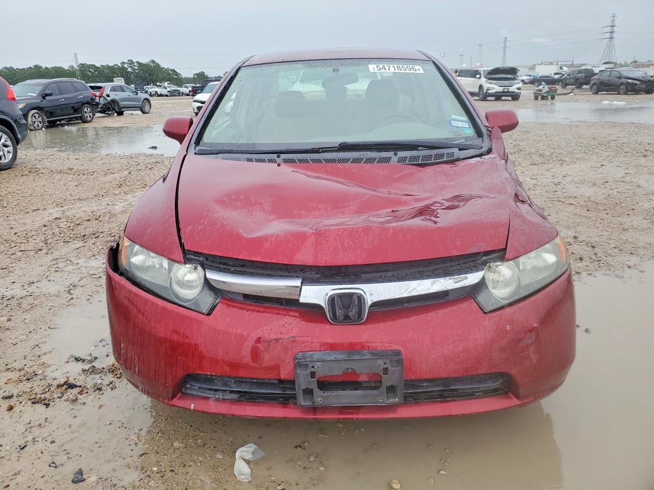 2007 Honda Civic Lx Red vin: 1HGFA16557L015524