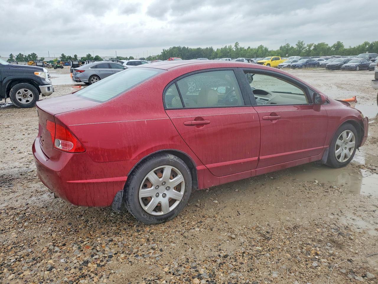 2007 Honda Civic Lx Red vin: 1HGFA16557L015524