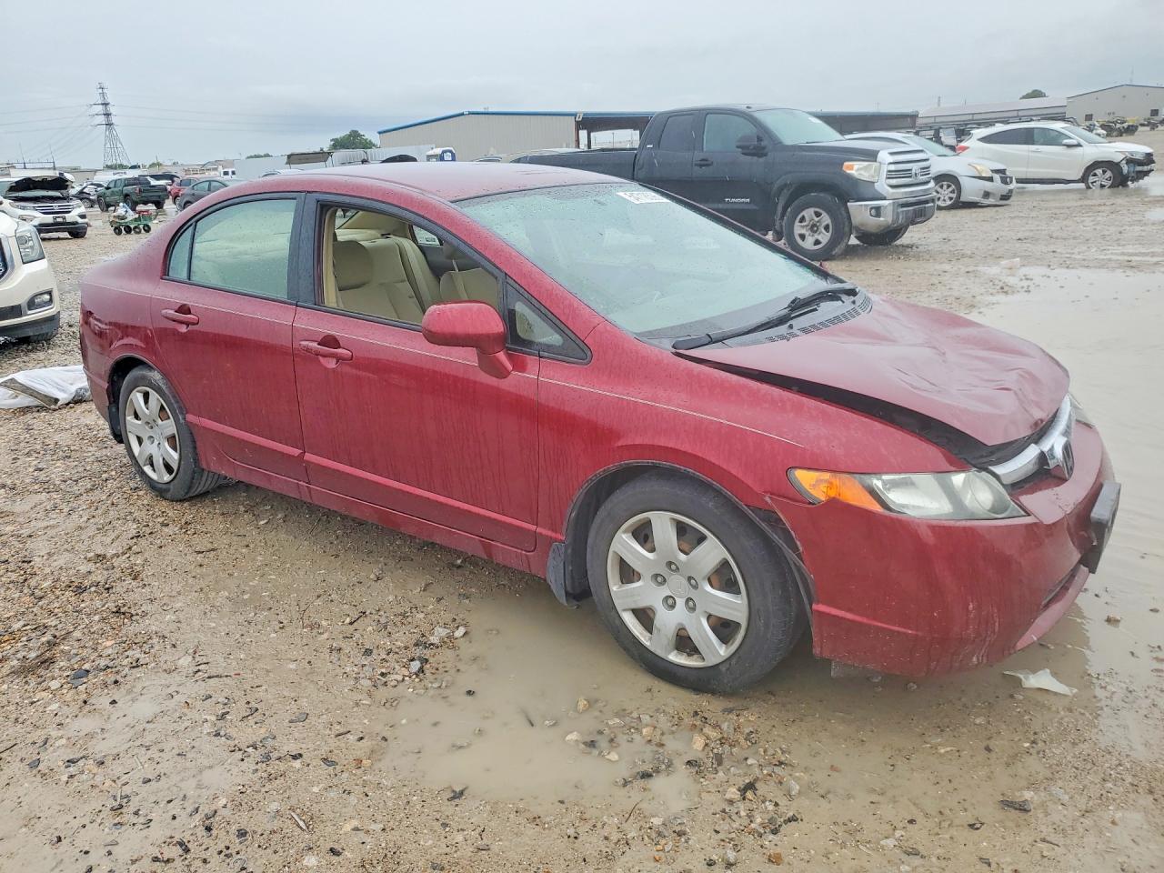 2007 Honda Civic Lx Red vin: 1HGFA16557L015524