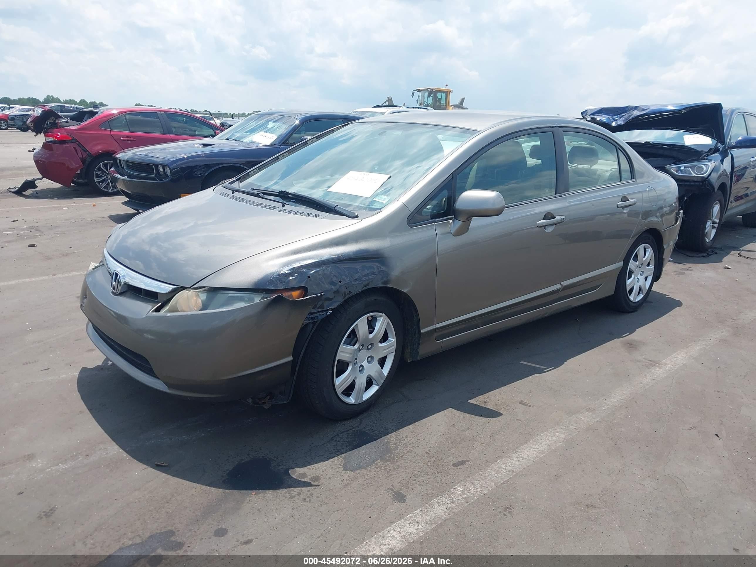 2007 Honda Civic Lx Gray vin: 1HGFA16557L019704