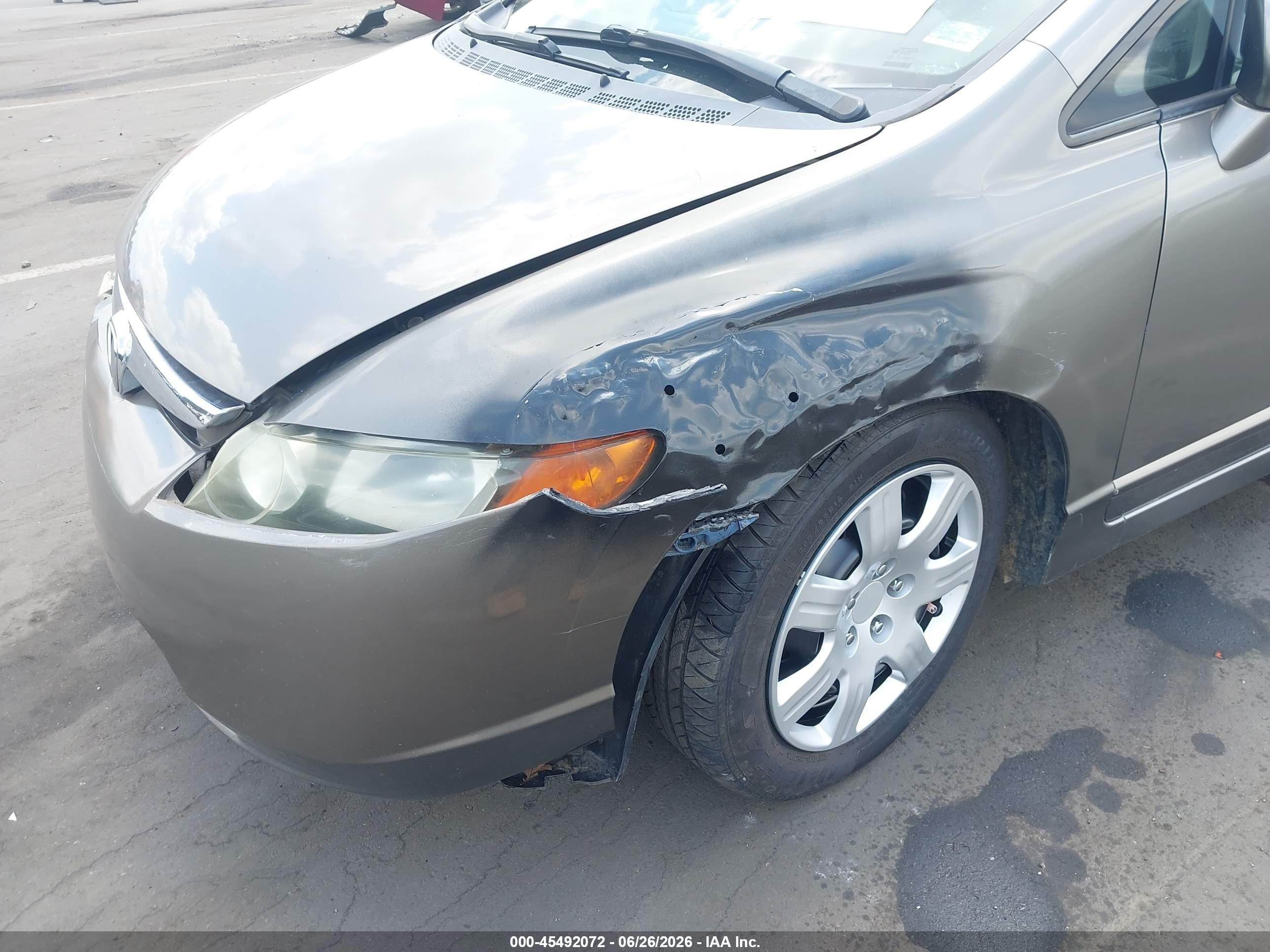 2007 Honda Civic Lx Gray vin: 1HGFA16557L019704
