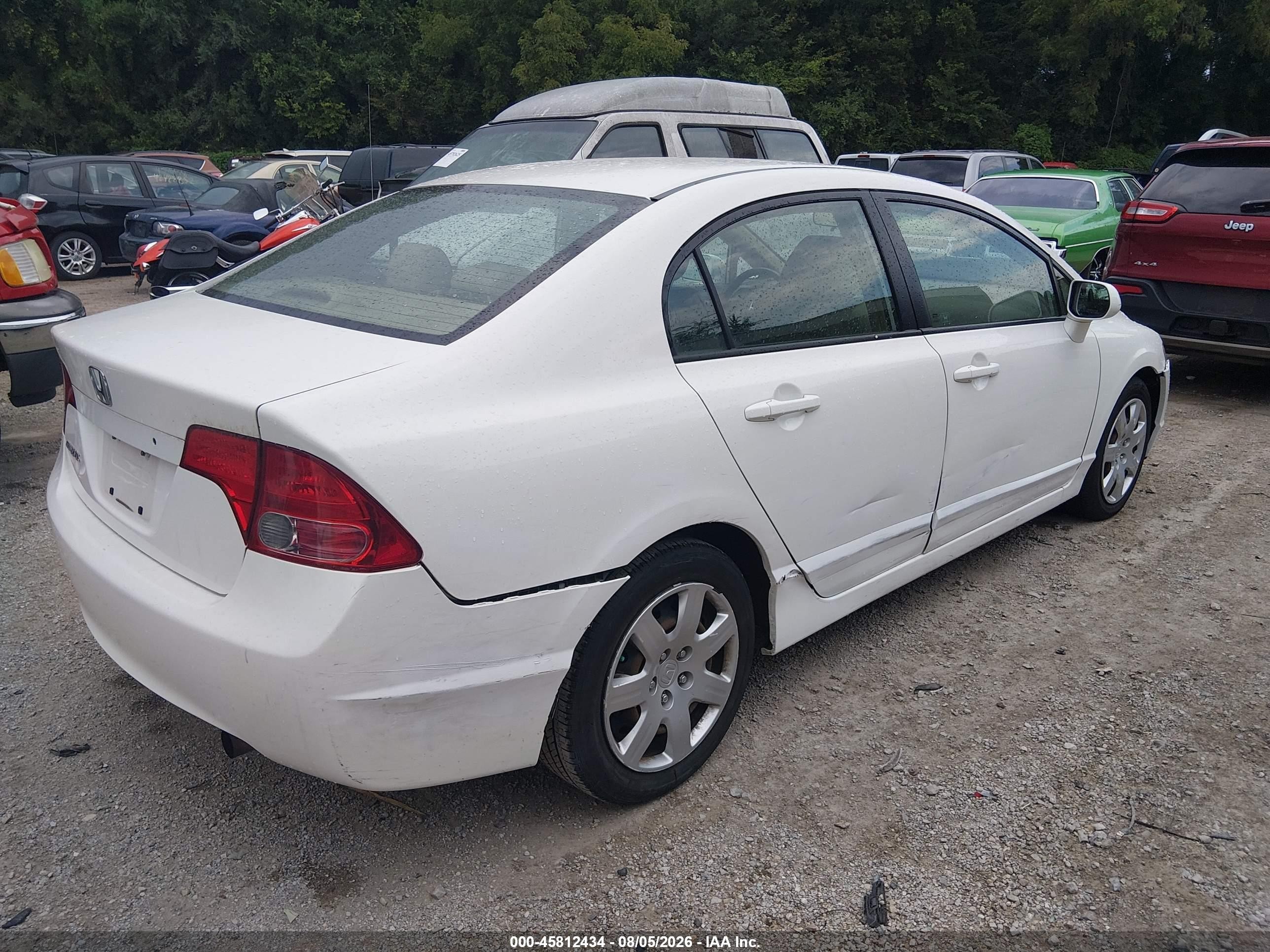 2007 Honda Civic Lx White vin: 1HGFA16557L028838