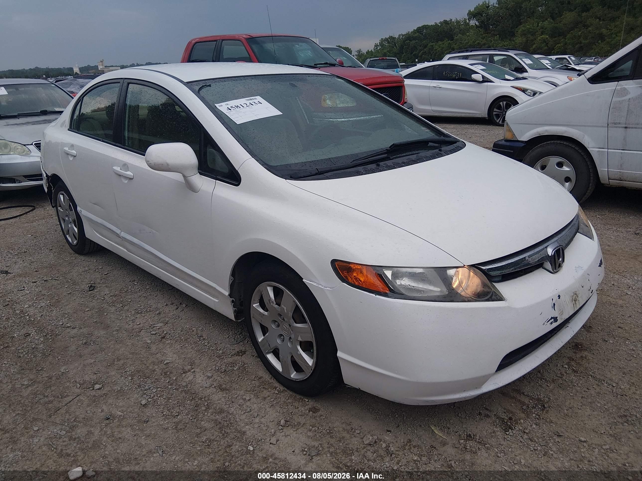 2007 Honda Civic Lx Белый vin: 1HGFA16557L028838