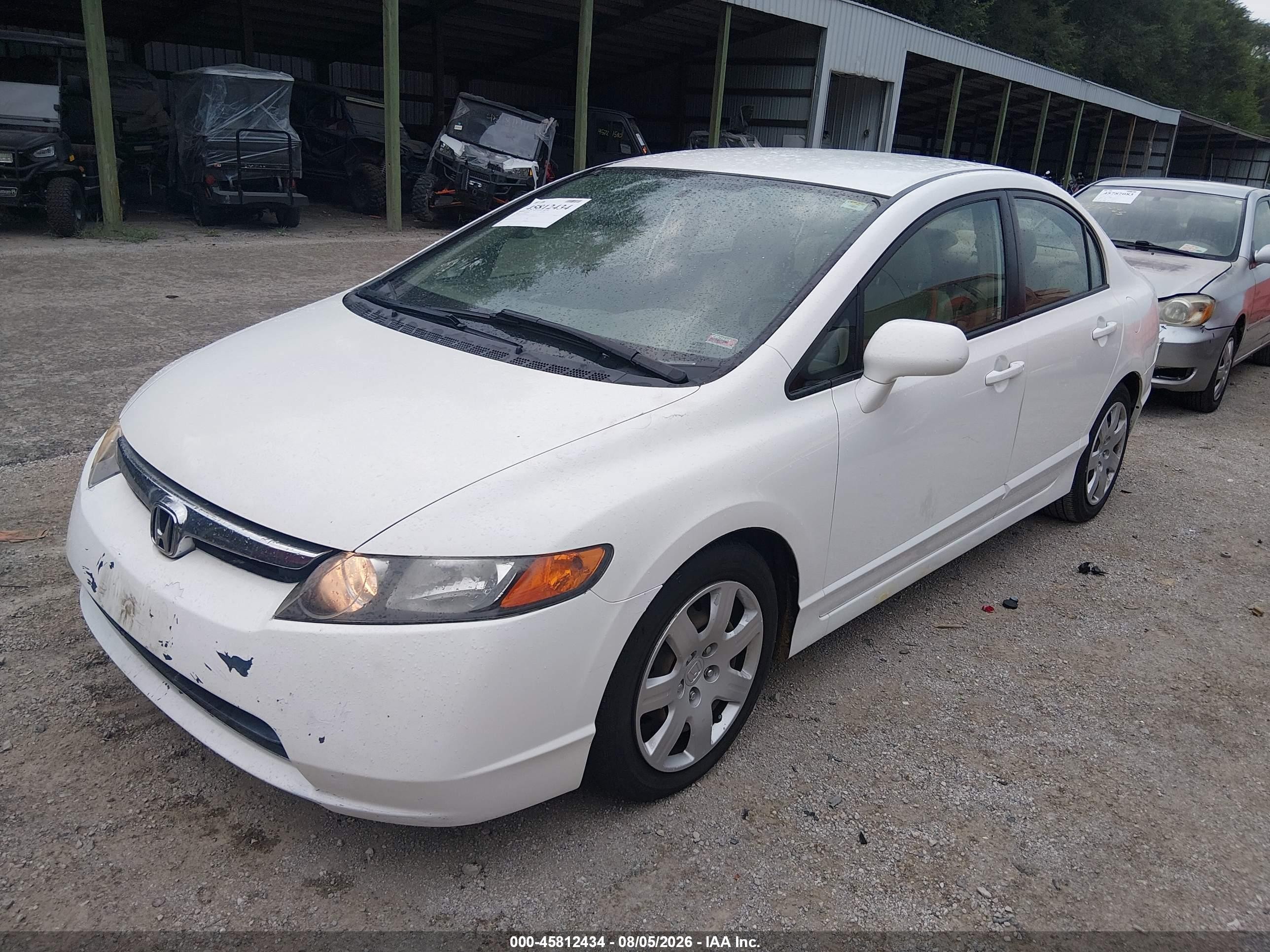 2007 Honda Civic Lx White vin: 1HGFA16557L028838