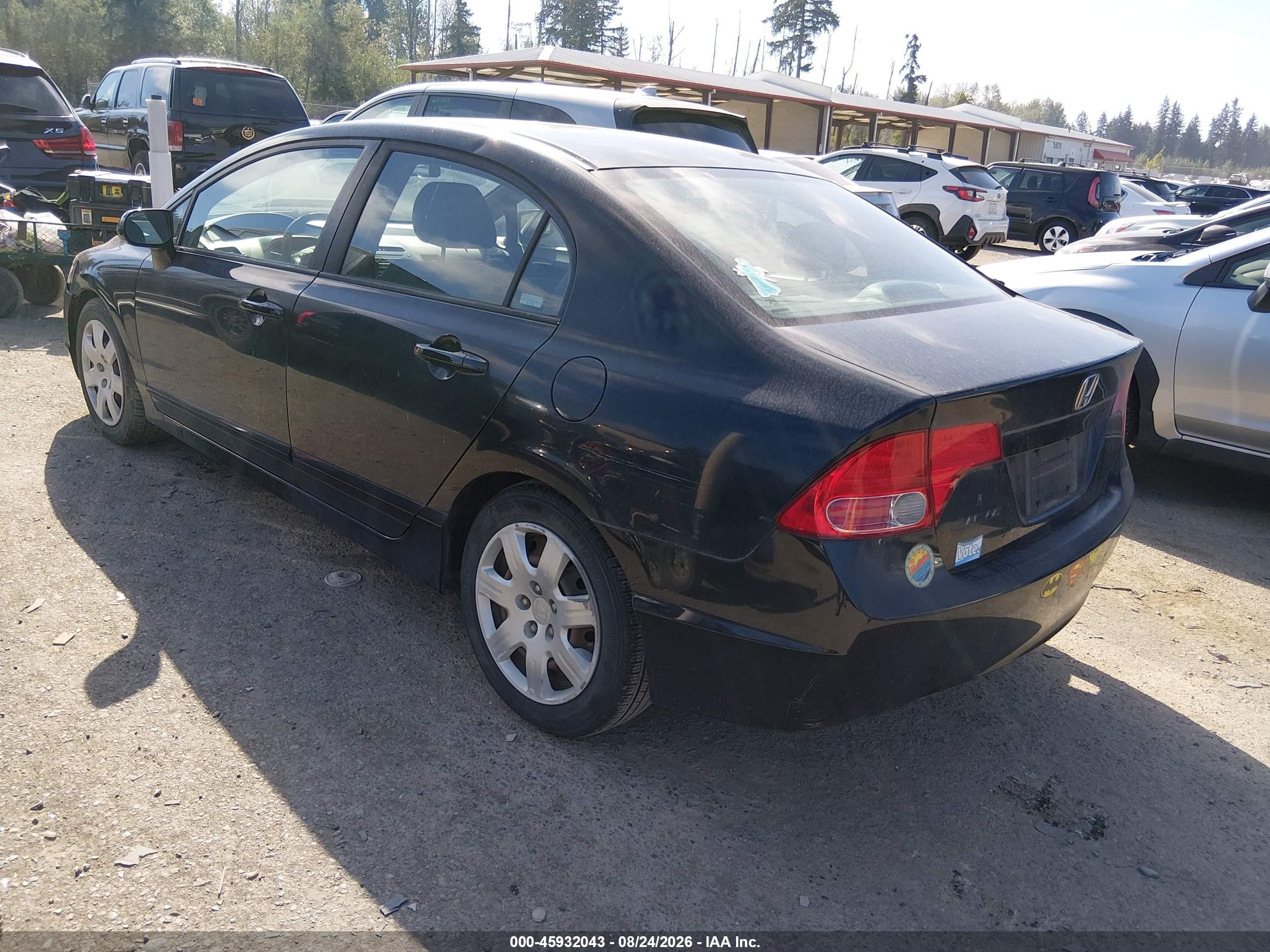 2007 Honda Civic Lx Черный vin: 1HGFA16557L042593