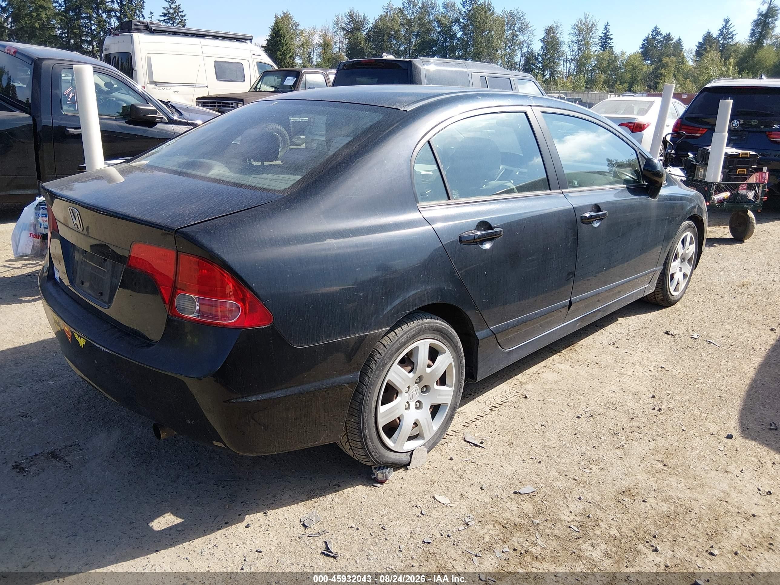 2007 Honda Civic Lx Черный vin: 1HGFA16557L042593
