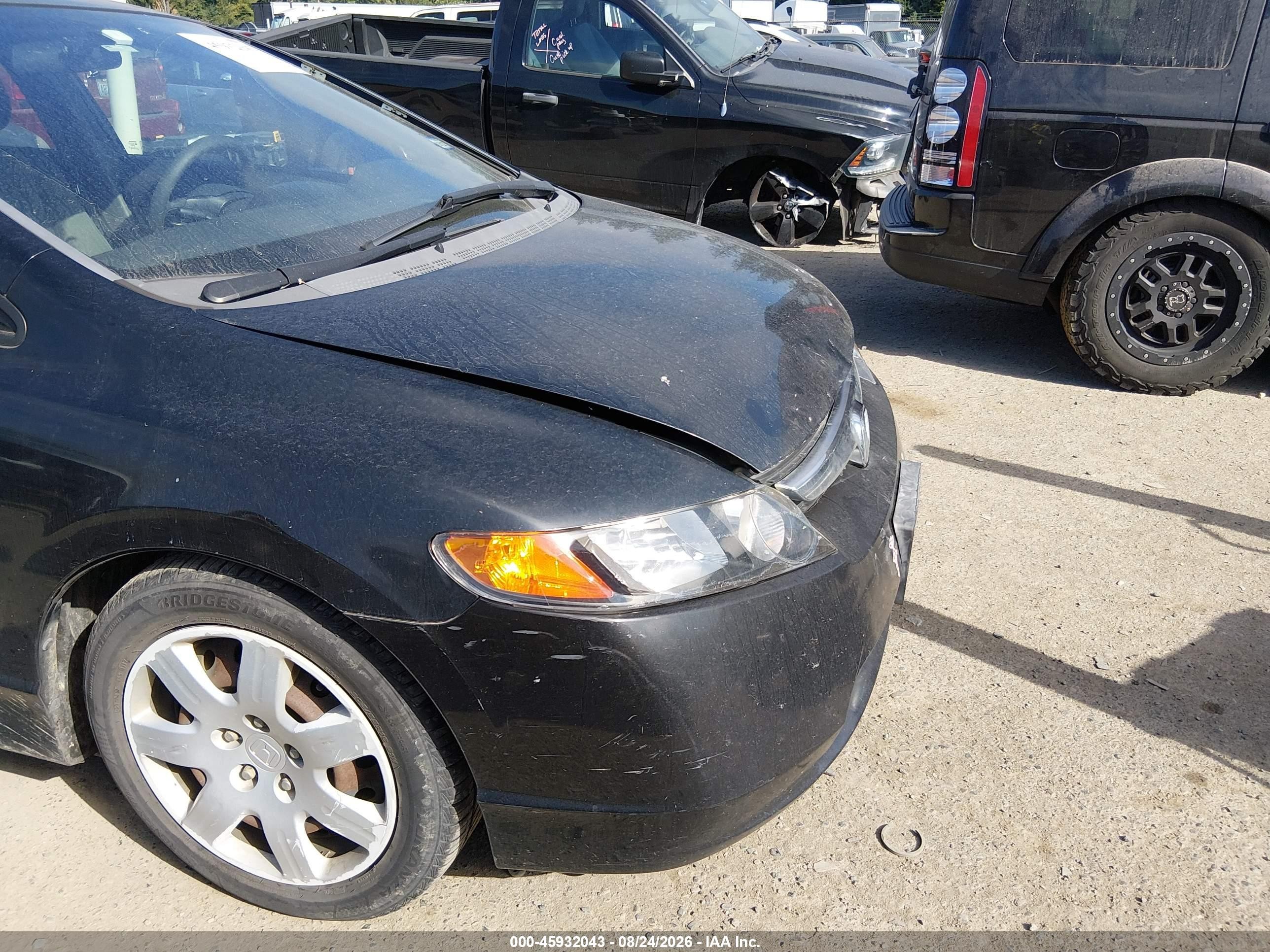 2007 Honda Civic Lx Черный vin: 1HGFA16557L042593