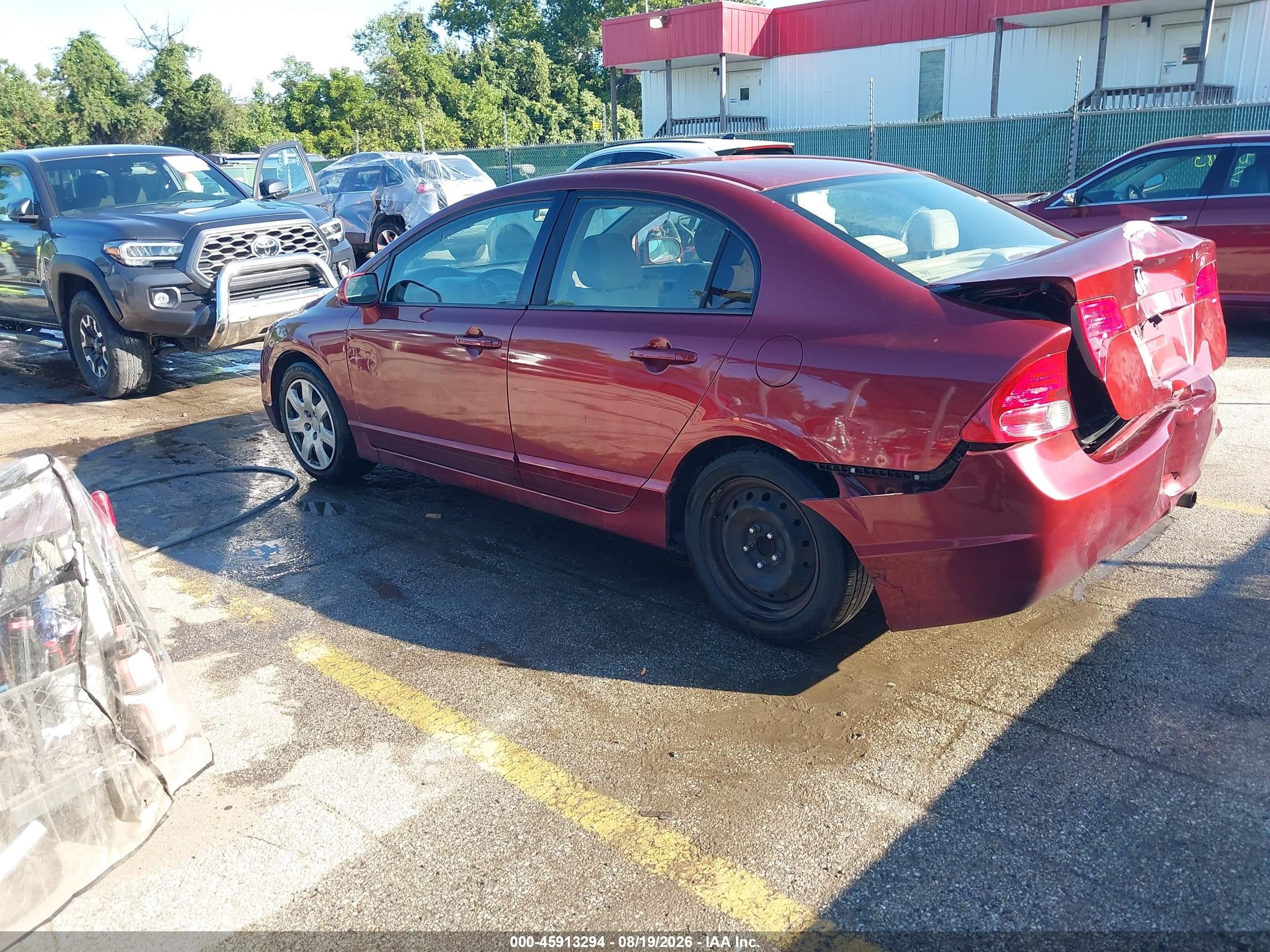 2007 Honda Civic Lx Red vin: 1HGFA16557L083421