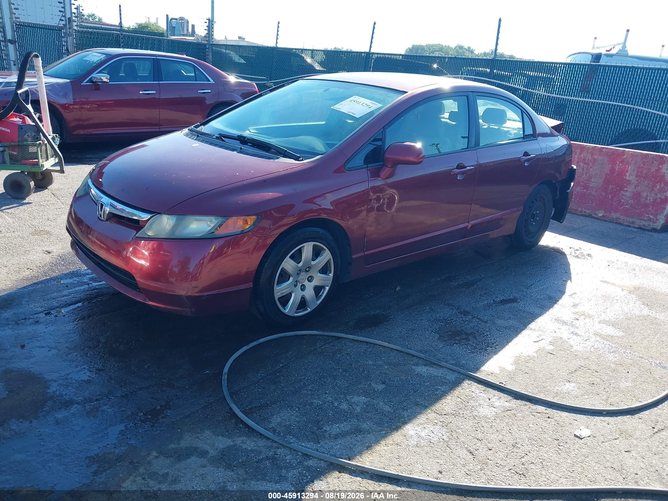 2007 Honda Civic Lx Red vin: 1HGFA16557L083421