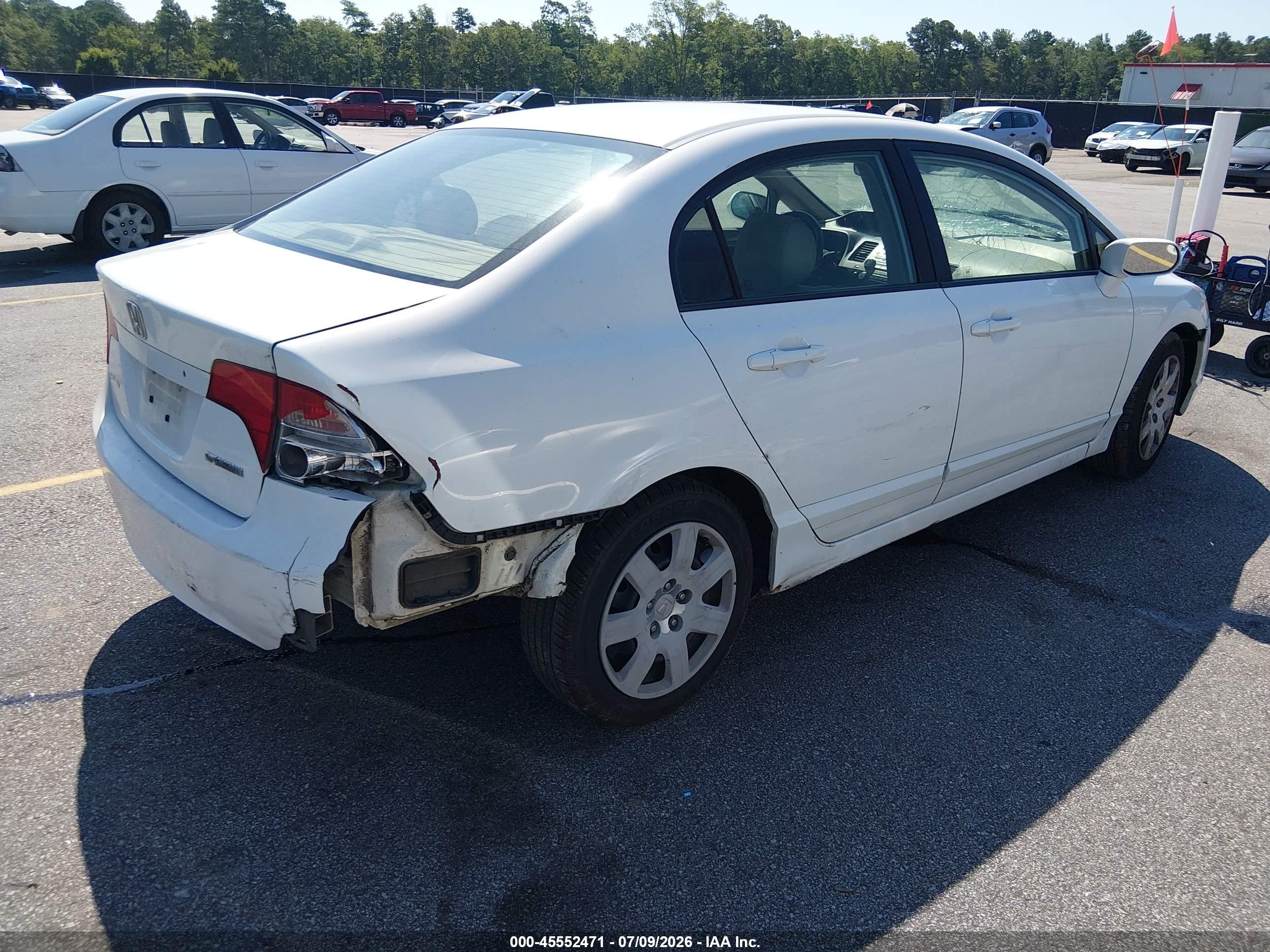 2007 Honda Civic Lx Белый vin: 1HGFA16557L086044