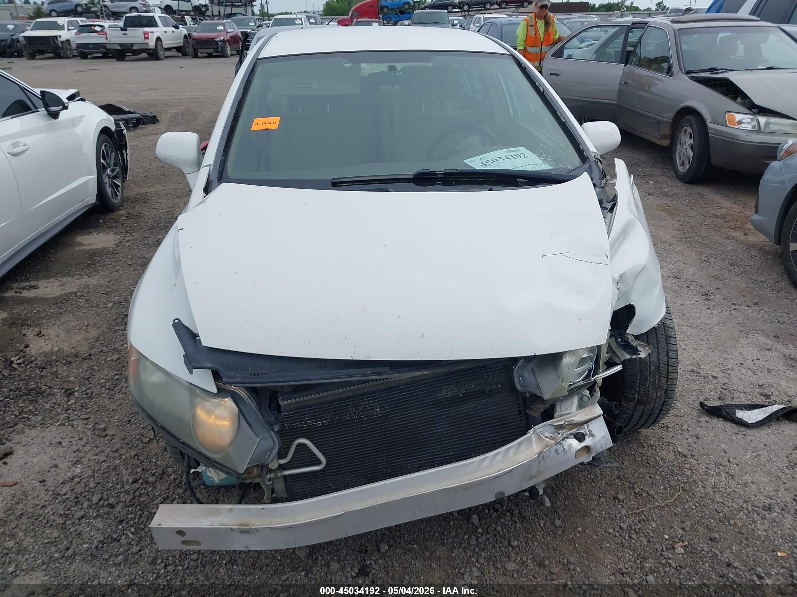 2007 Honda Civic Lx White vin: 1HGFA16557L122136