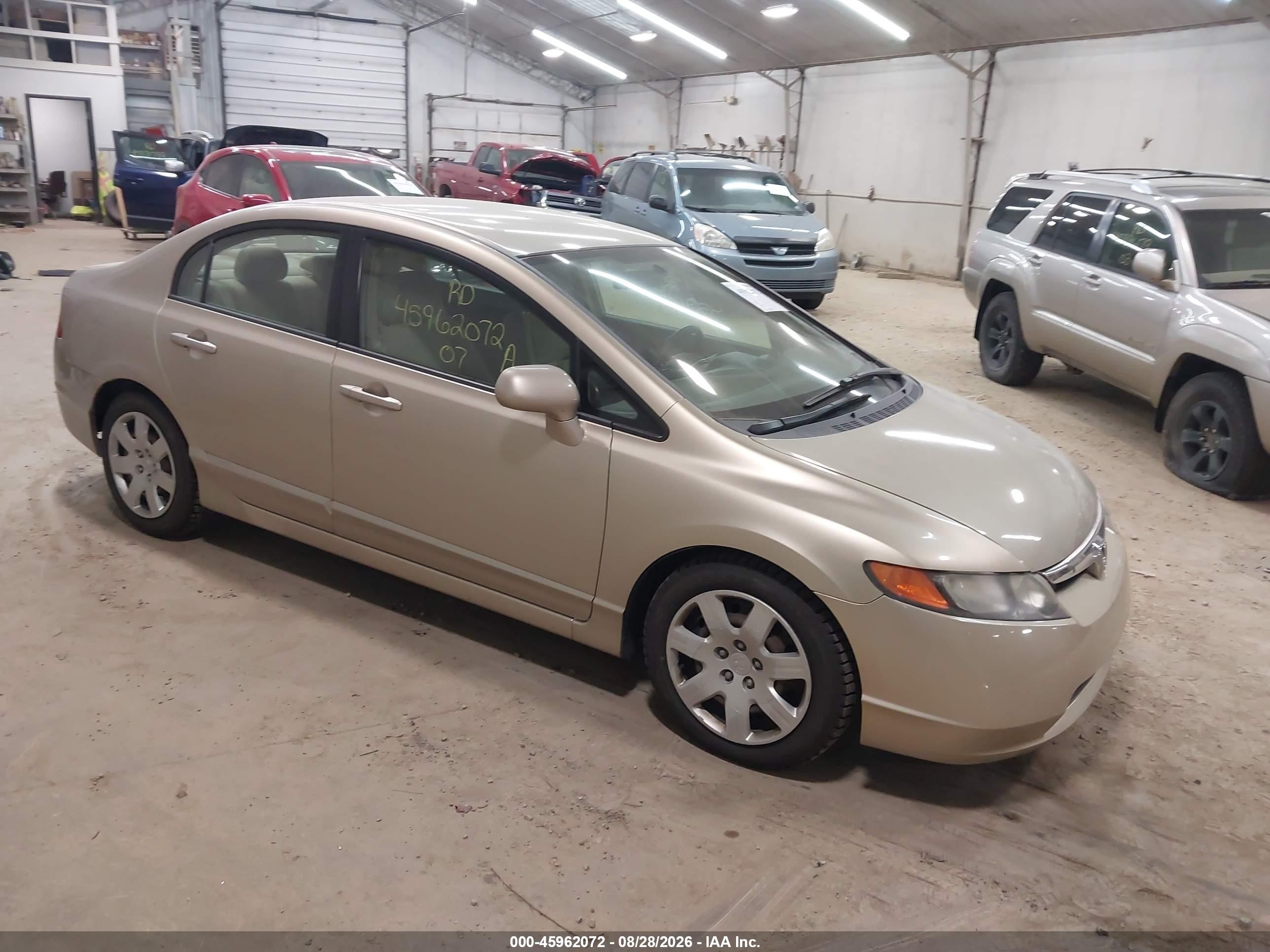 2007 Honda Civic Lx Золотой vin: 1HGFA16557L127370
