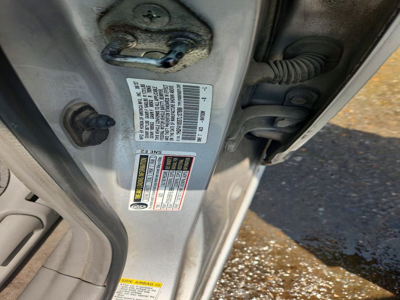 2007 Honda Civic Lx Silver vin: 1HGFA16557L127899