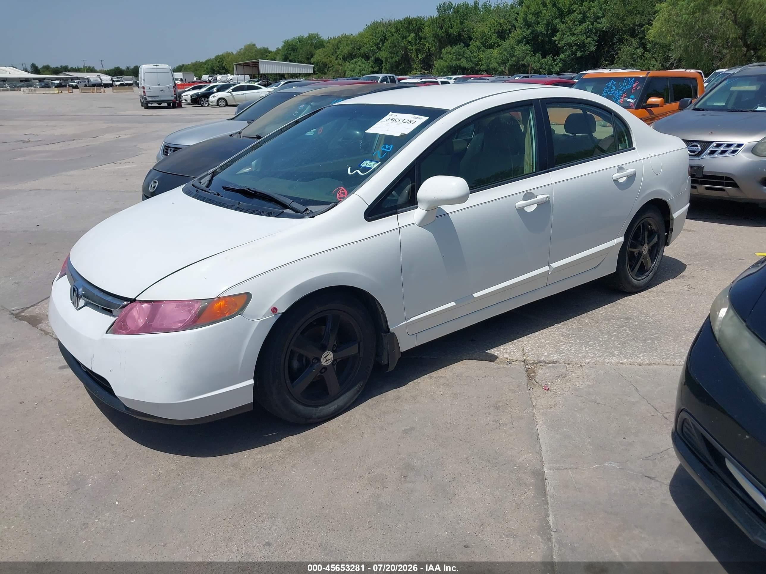 2007 Honda Civic Lx White vin: 1HGFA16557L135176