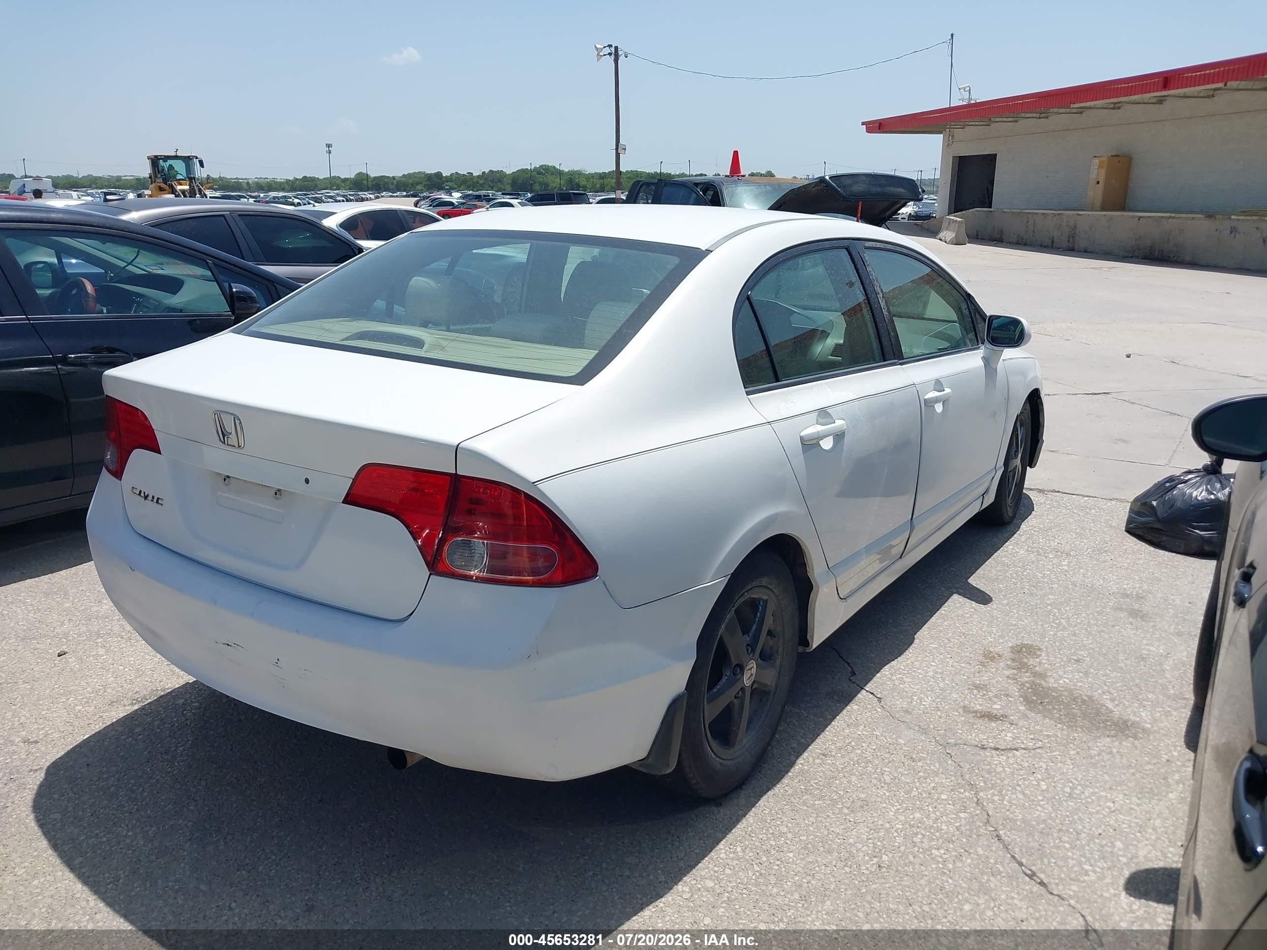 2007 Honda Civic Lx White vin: 1HGFA16557L135176