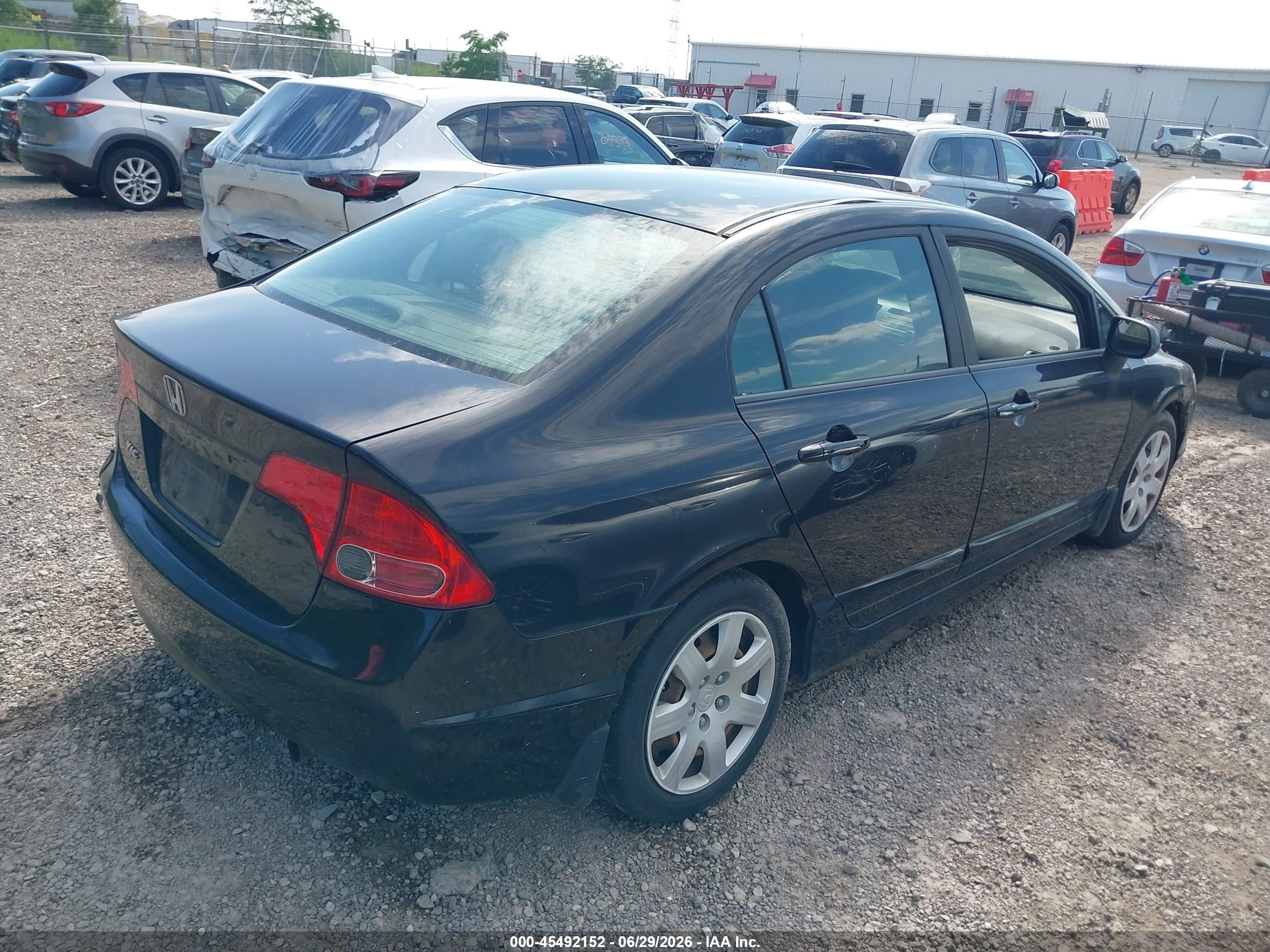 2007 Honda Civic Lx Black vin: 1HGFA16557L141186