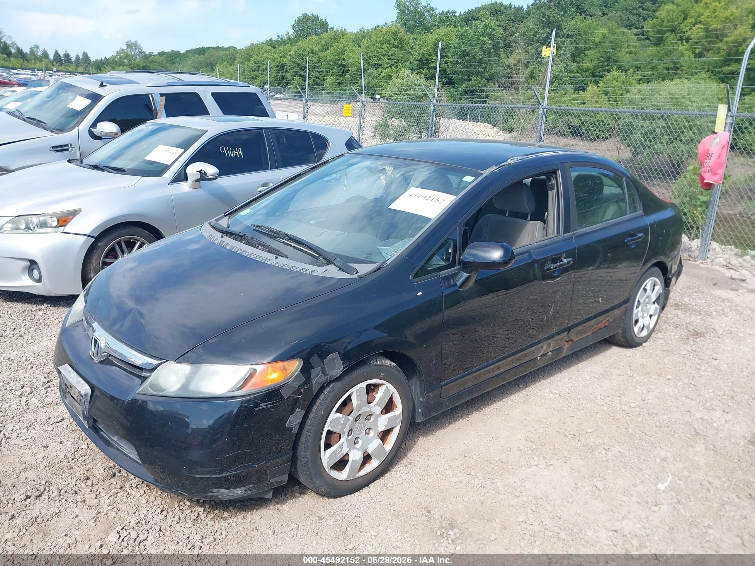 2007 Honda Civic Lx Black vin: 1HGFA16557L141186