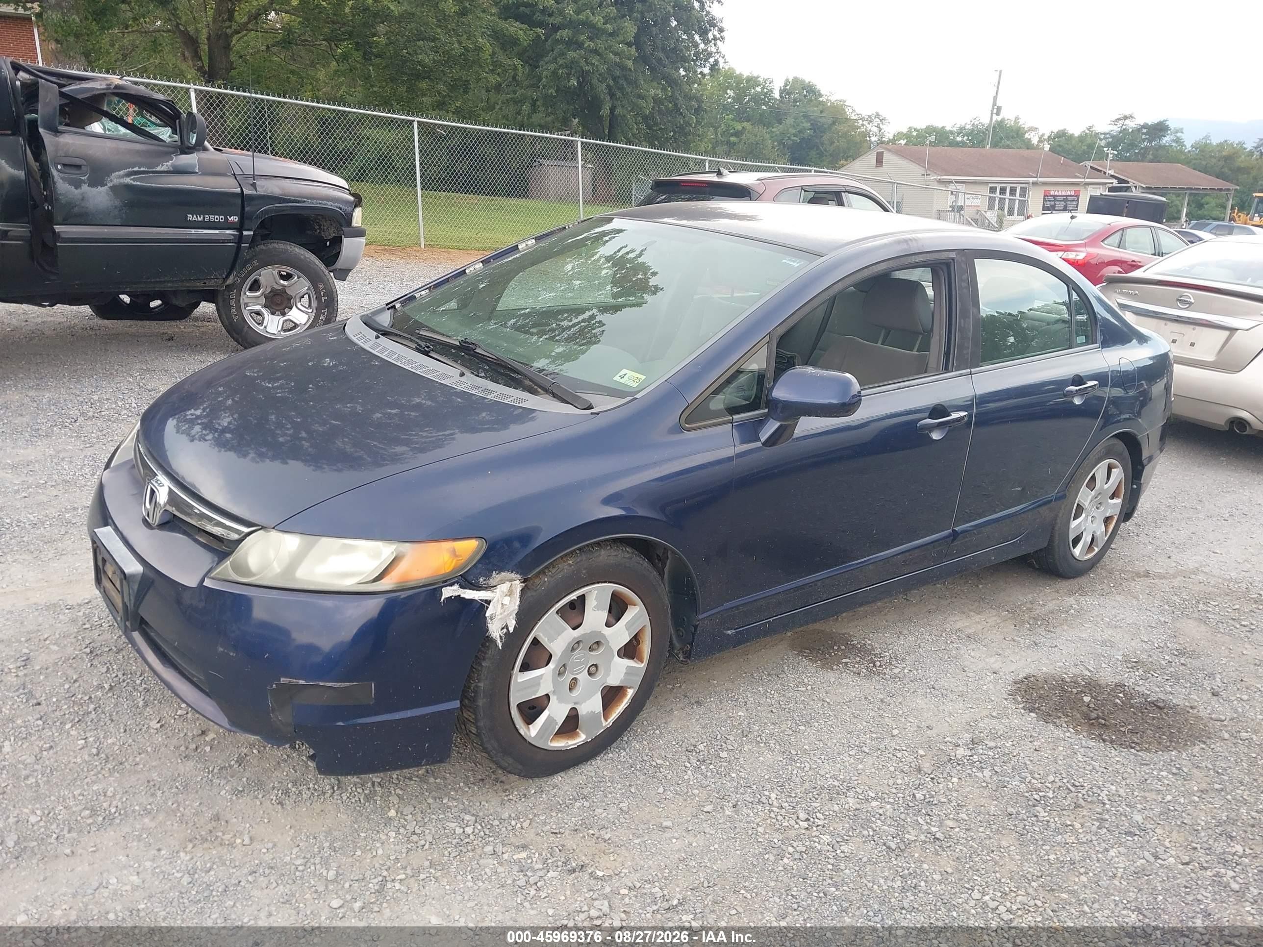 2008 Honda Civic Lx Синий vin: 1HGFA16558L014620