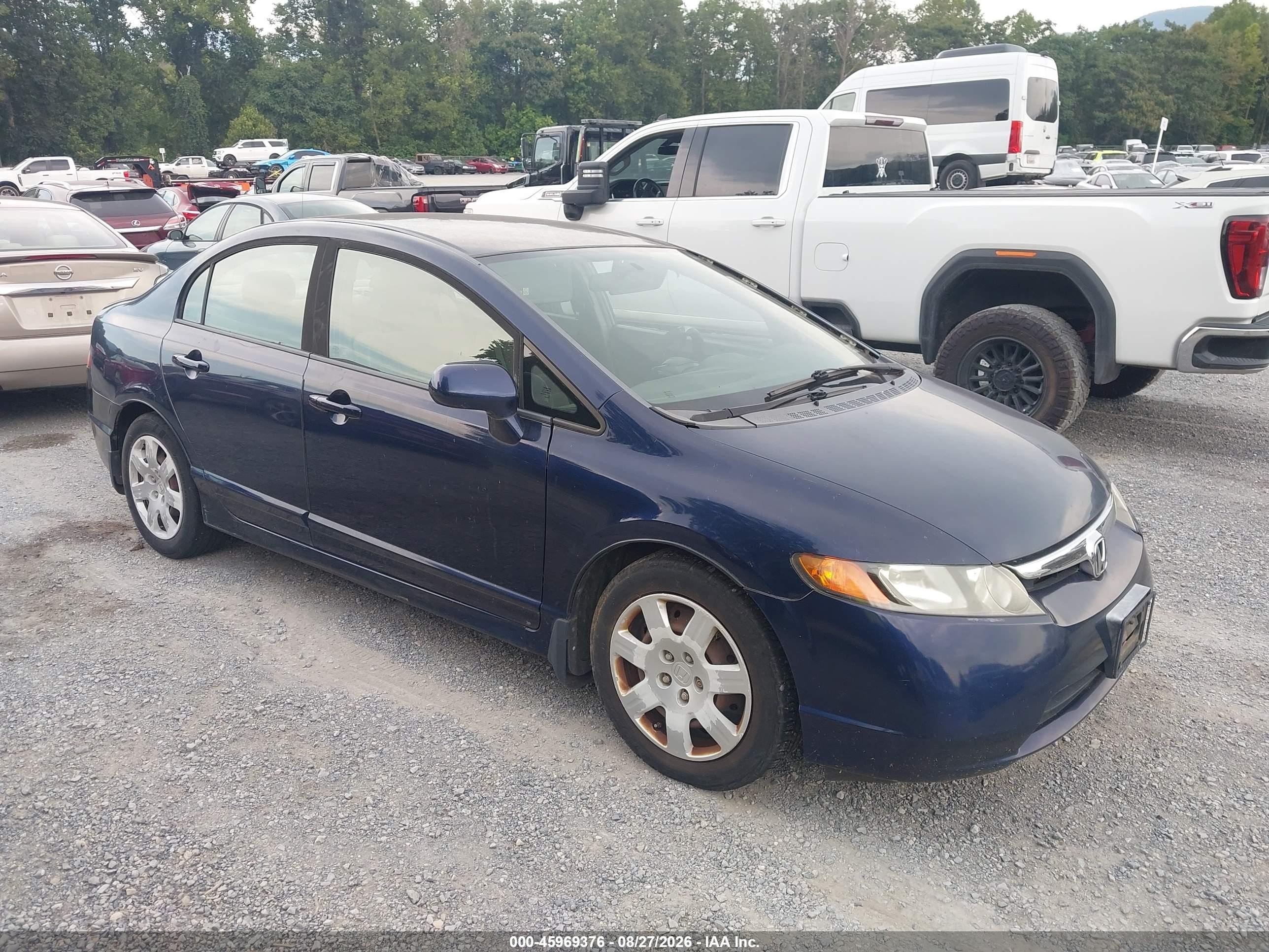 2008 Honda Civic Lx Синий vin: 1HGFA16558L014620