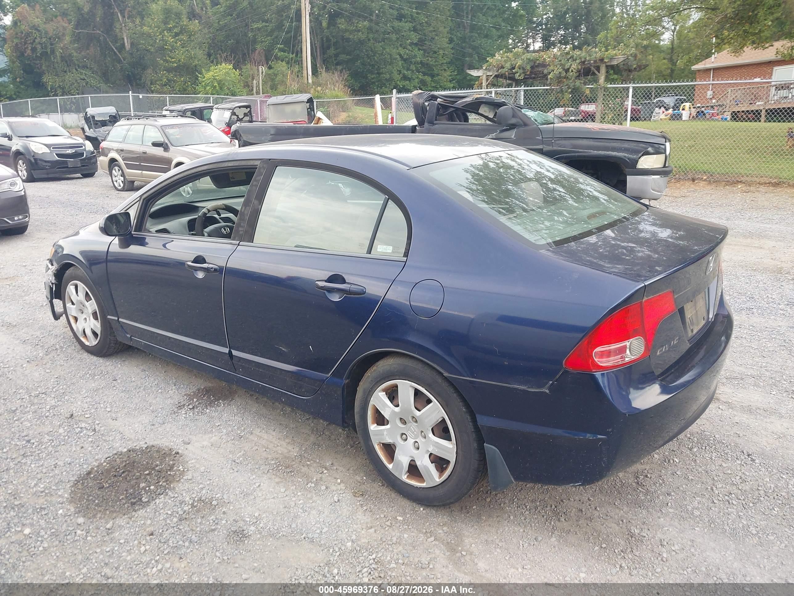2008 Honda Civic Lx Синий vin: 1HGFA16558L014620