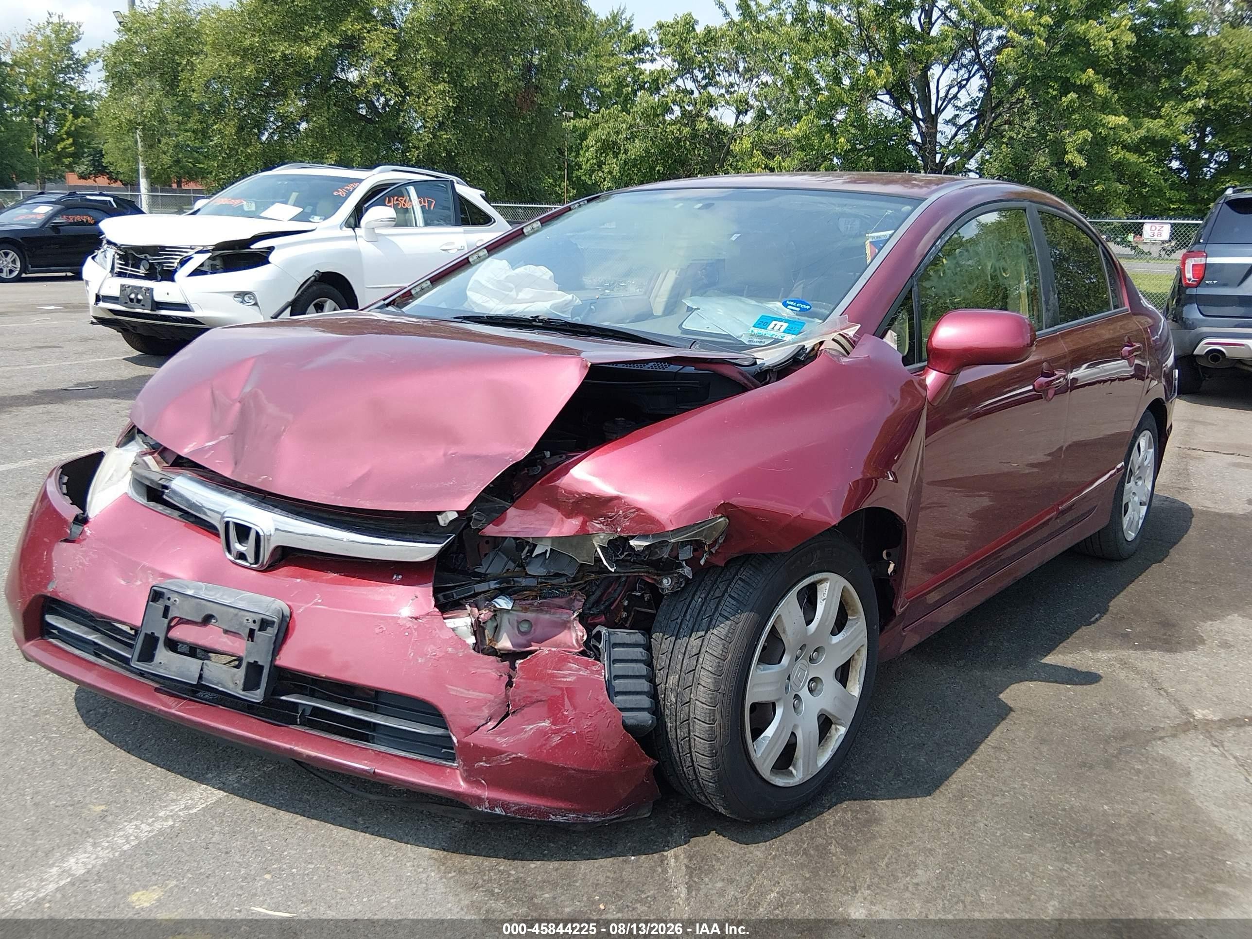 2008 Honda Civic Lx Red vin: 1HGFA16558L020160