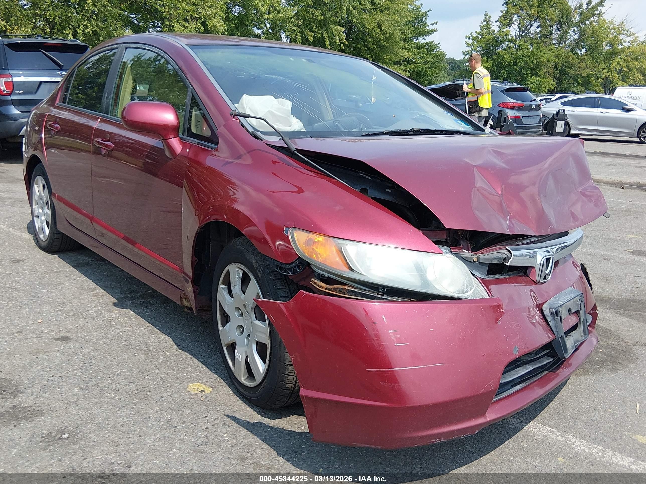2008 Honda Civic Lx Red vin: 1HGFA16558L020160