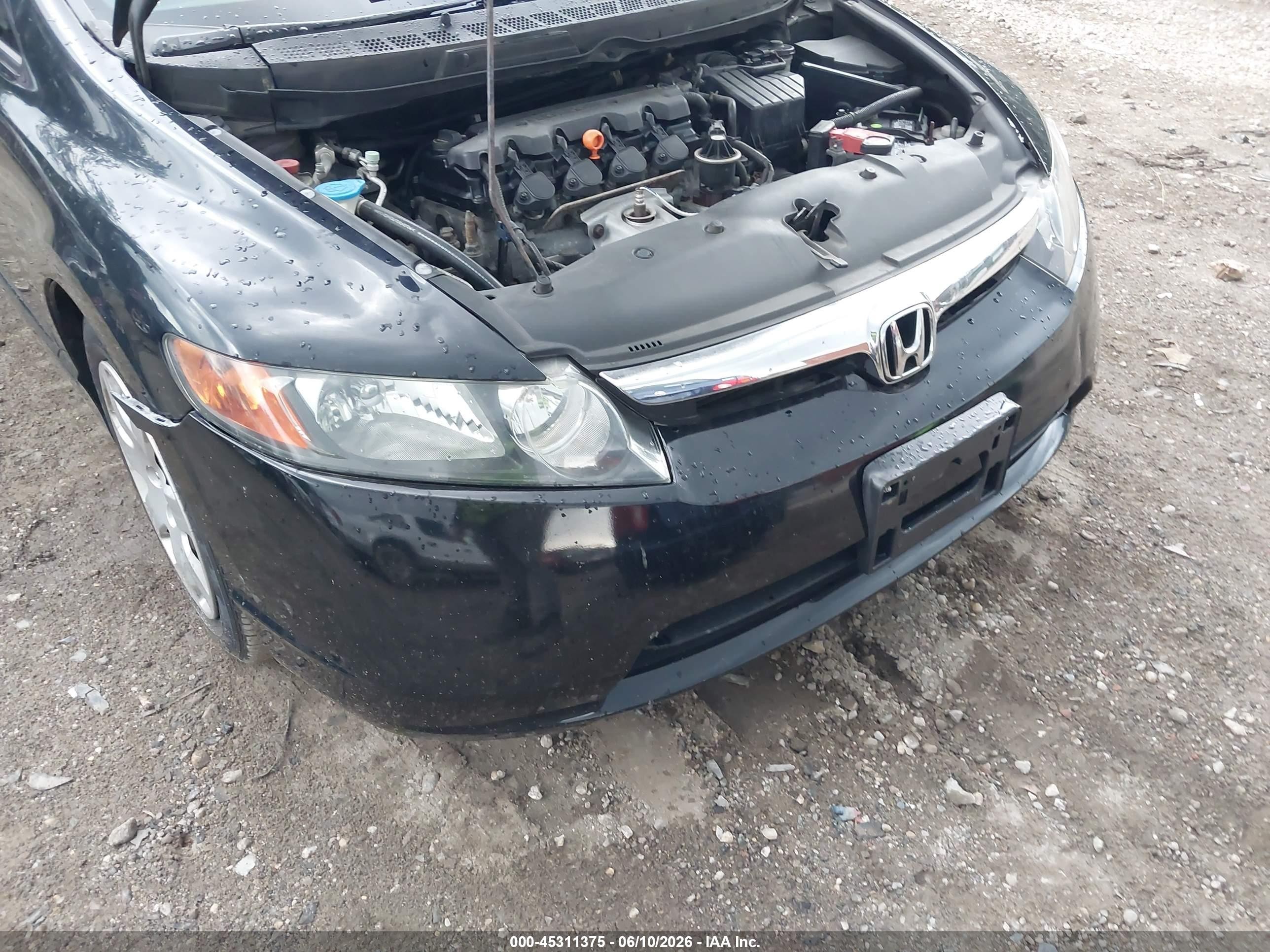 2008 Honda Civic Lx Черный vin: 1HGFA16558L054678