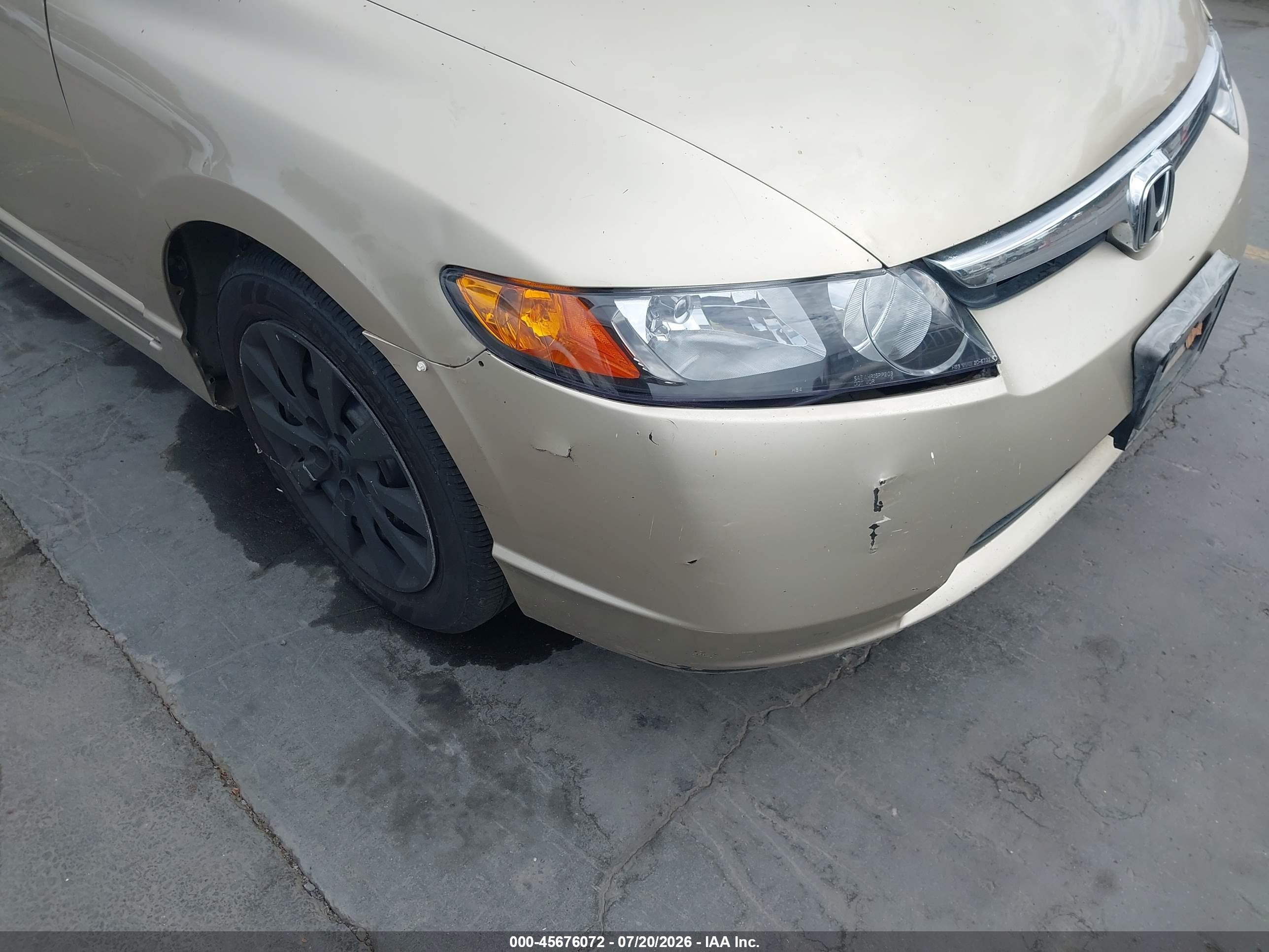 2008 Honda Civic Lx Коричневый vin: 1HGFA16558L068788