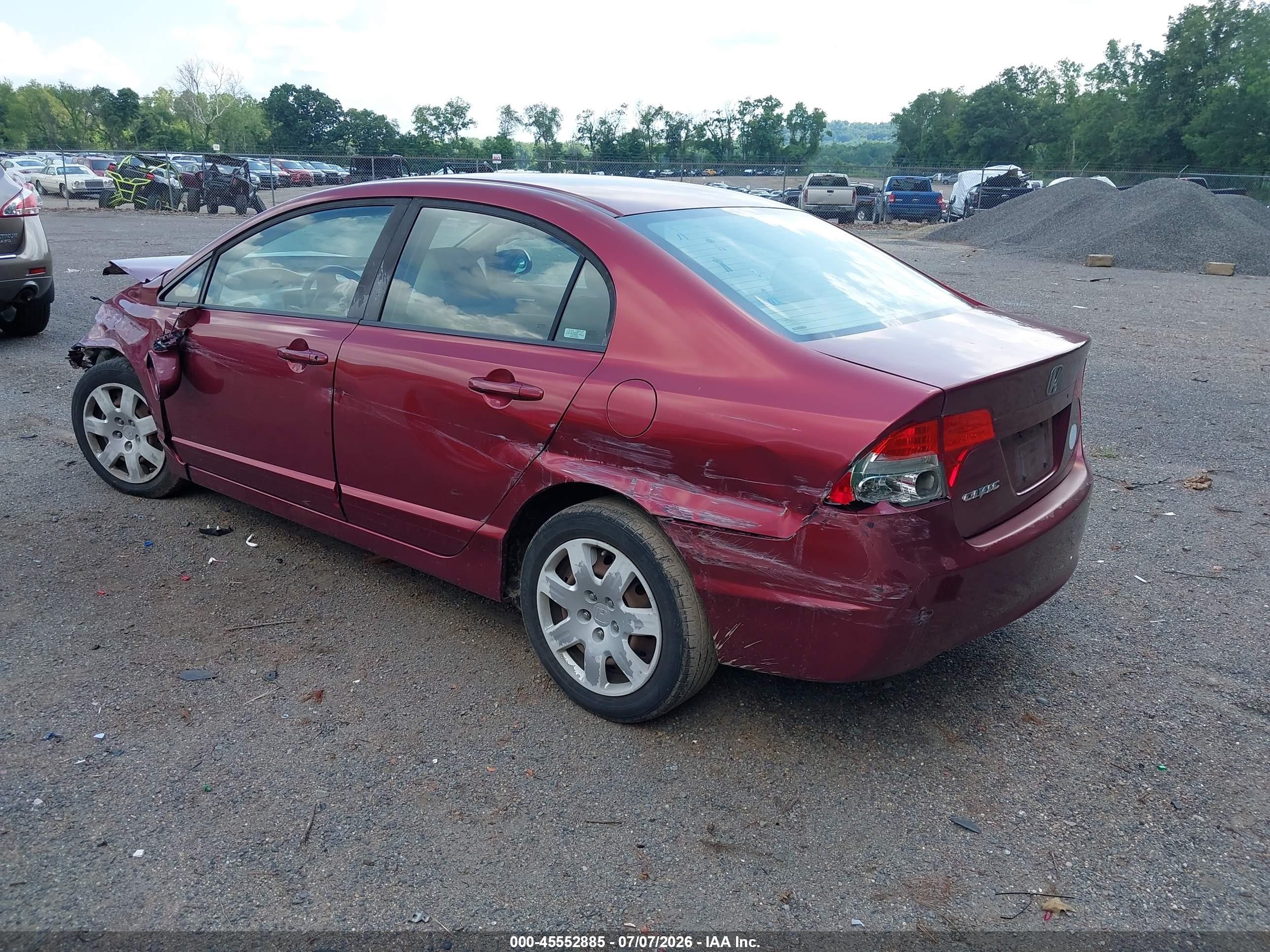 2008 Honda Civic Lx Красный vin: 1HGFA16558L118850
