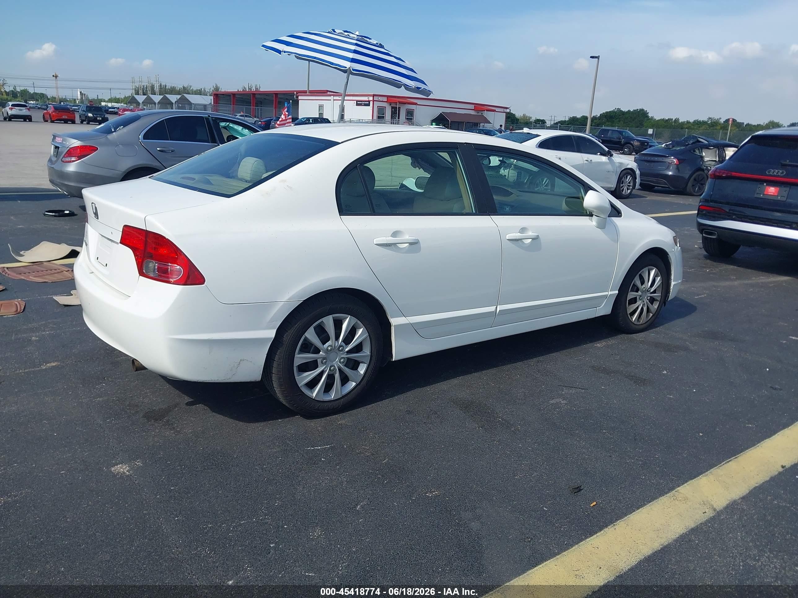2008 Honda Civic Lx White vin: 1HGFA16558L119738