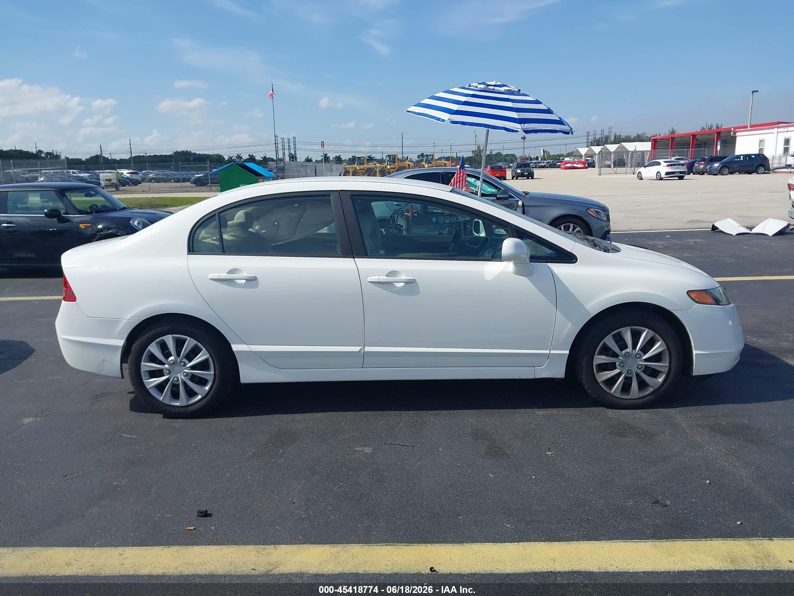 2008 Honda Civic Lx White vin: 1HGFA16558L119738