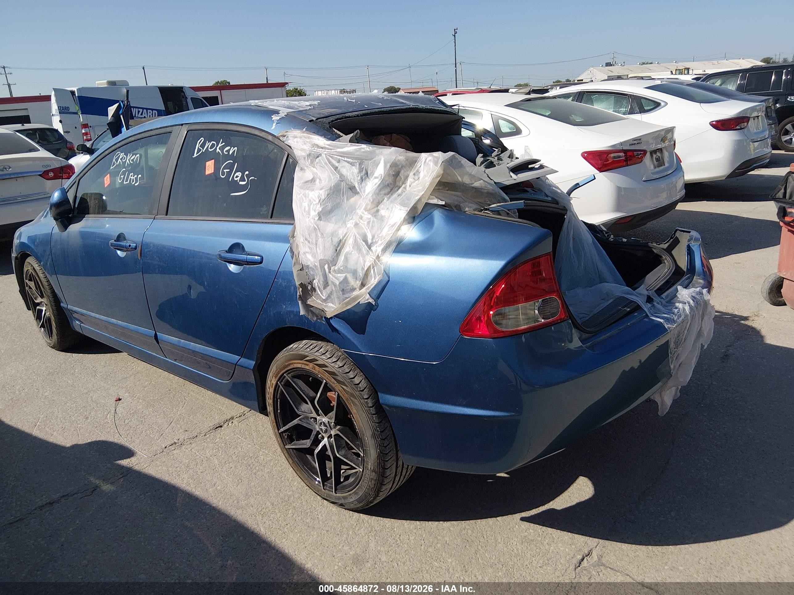2009 Honda Civic Lx Blue vin: 1HGFA16559L003506