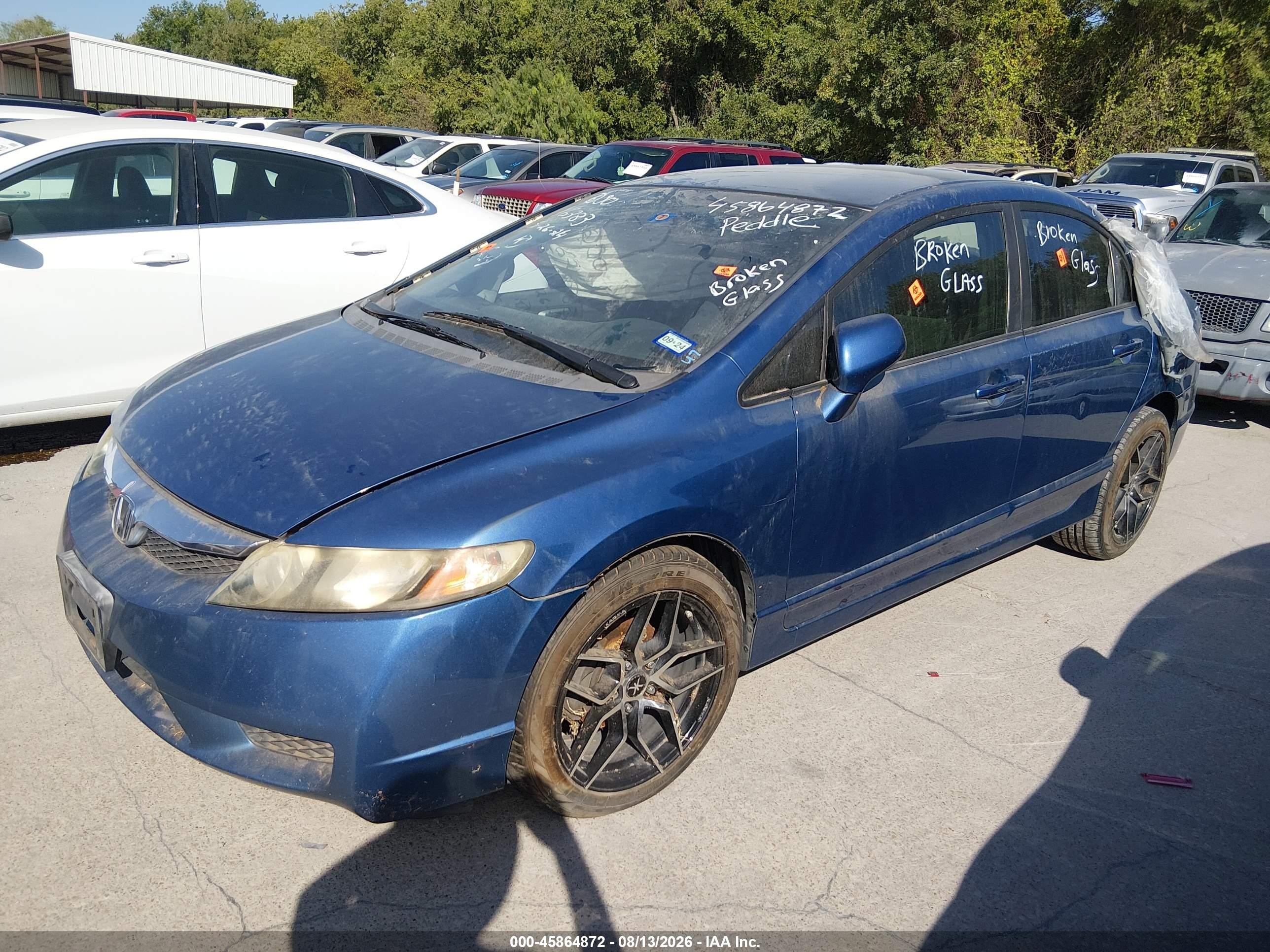 2009 Honda Civic Lx Blue vin: 1HGFA16559L003506