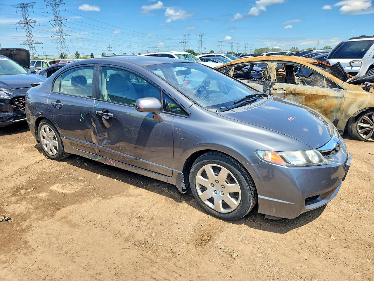 2009 Honda Civic Lx Silver vin: 1HGFA16559L017633