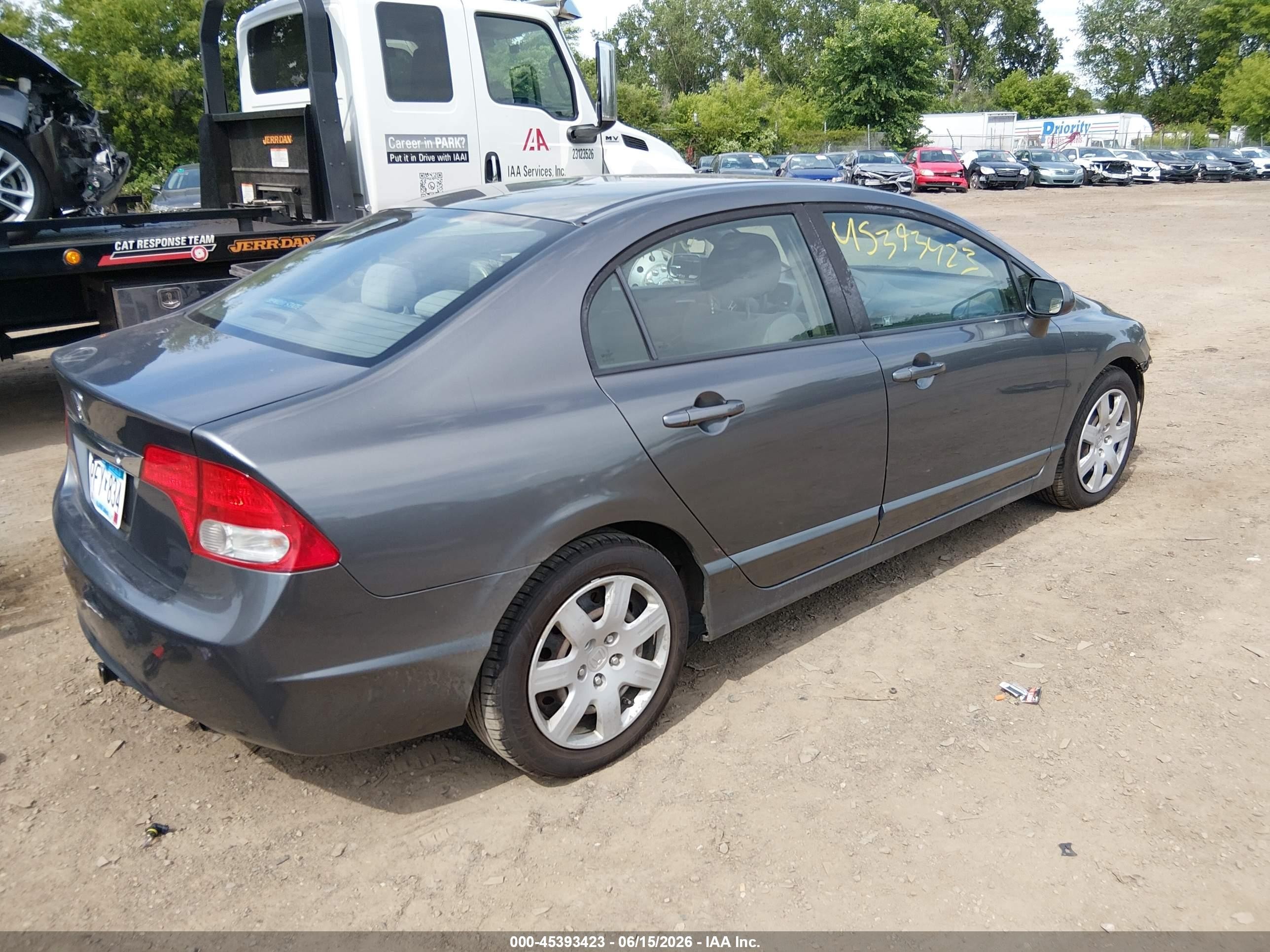 2009 Honda Civic Lx Gray vin: 1HGFA16559L019320