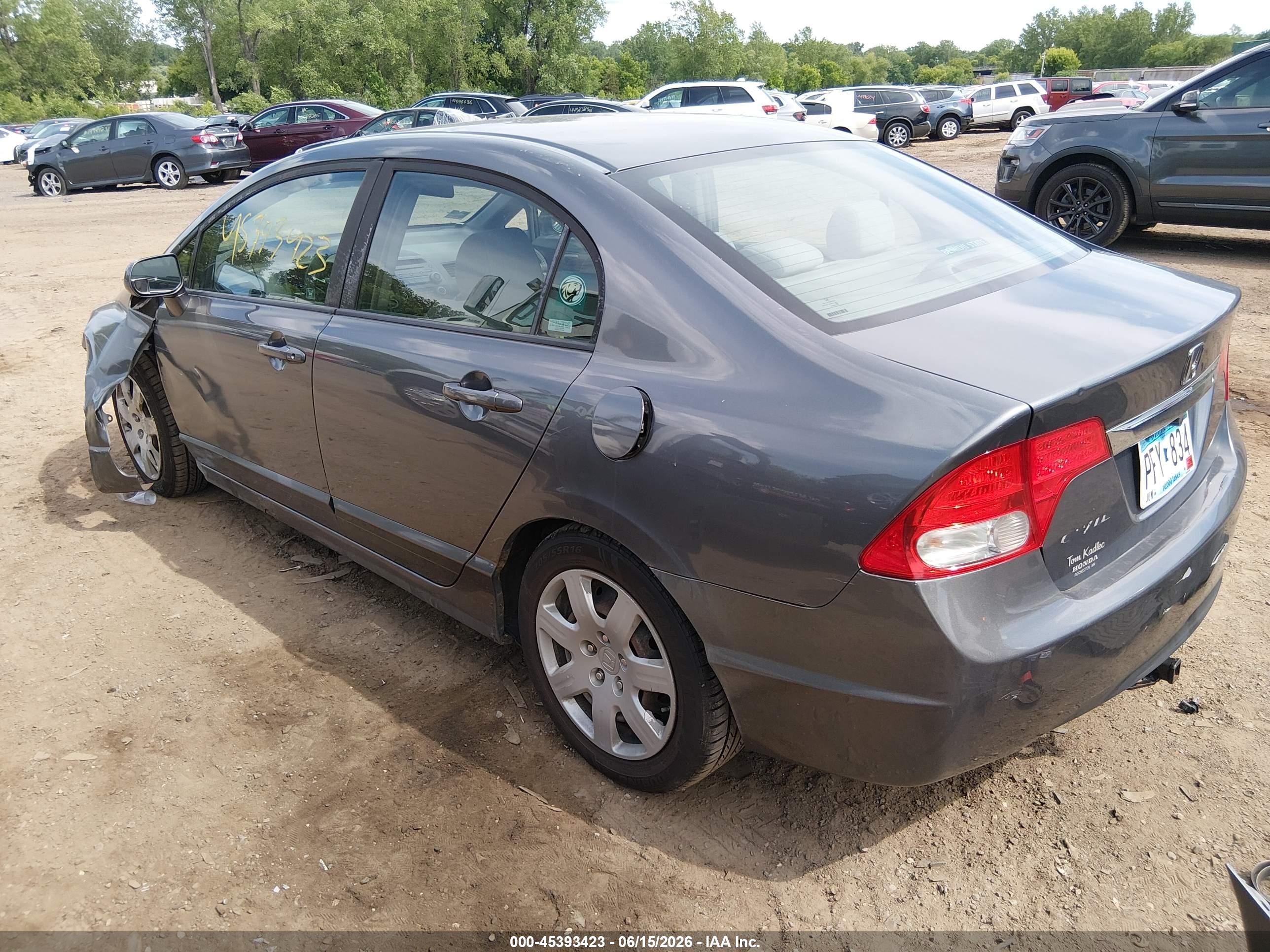 2009 Honda Civic Lx Gray vin: 1HGFA16559L019320