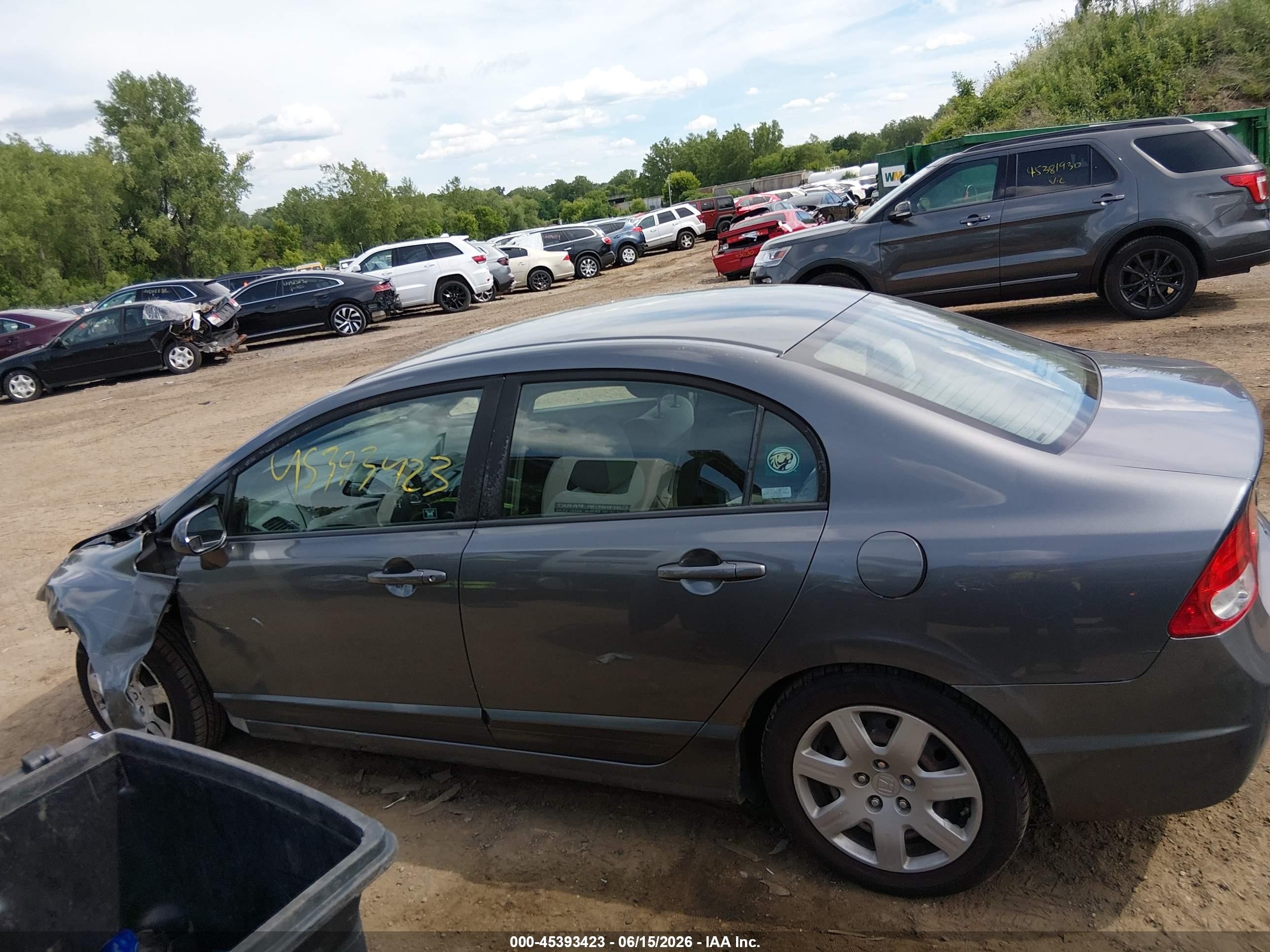 2009 Honda Civic Lx Gray vin: 1HGFA16559L019320