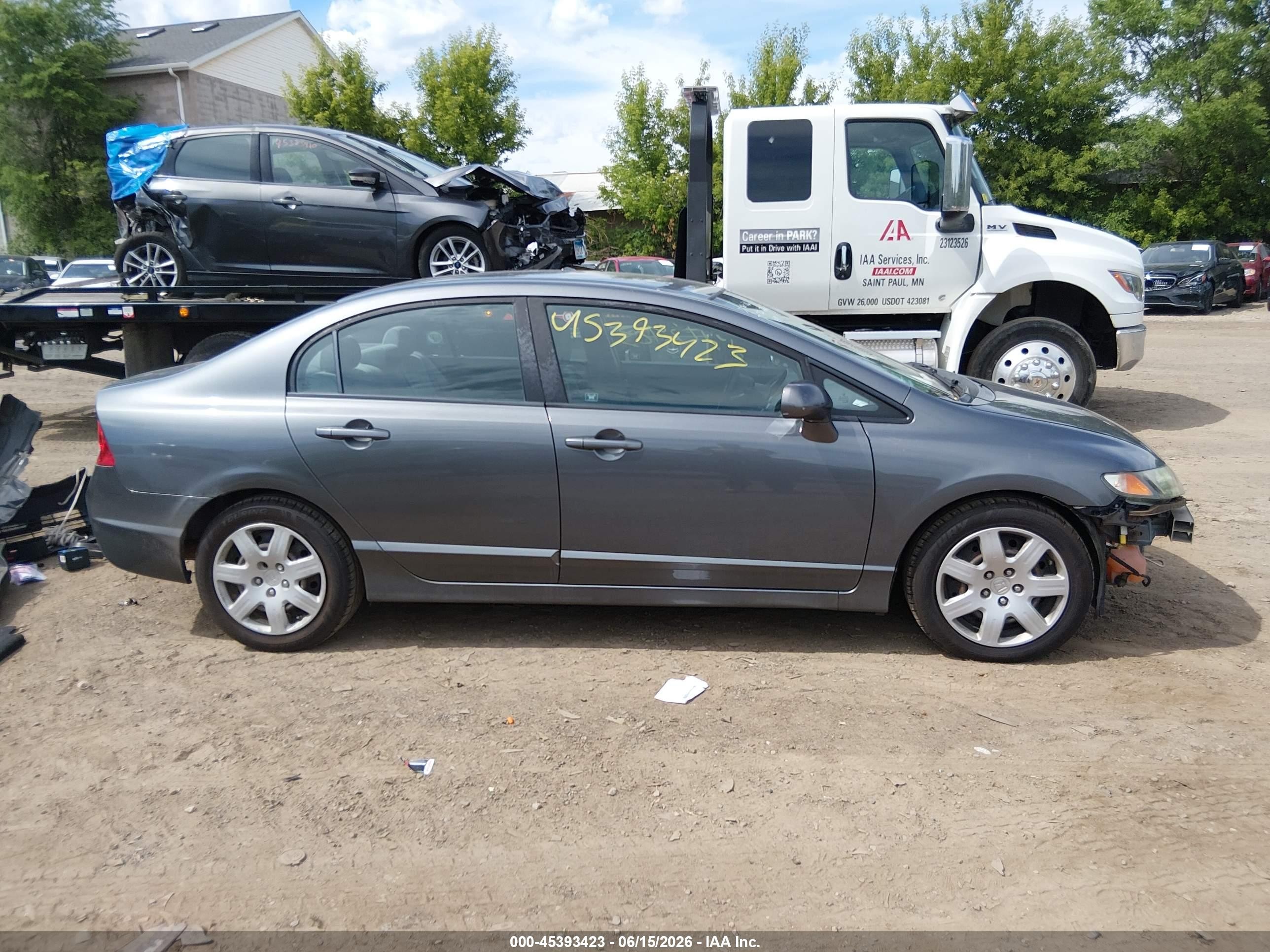 2009 Honda Civic Lx Gray vin: 1HGFA16559L019320