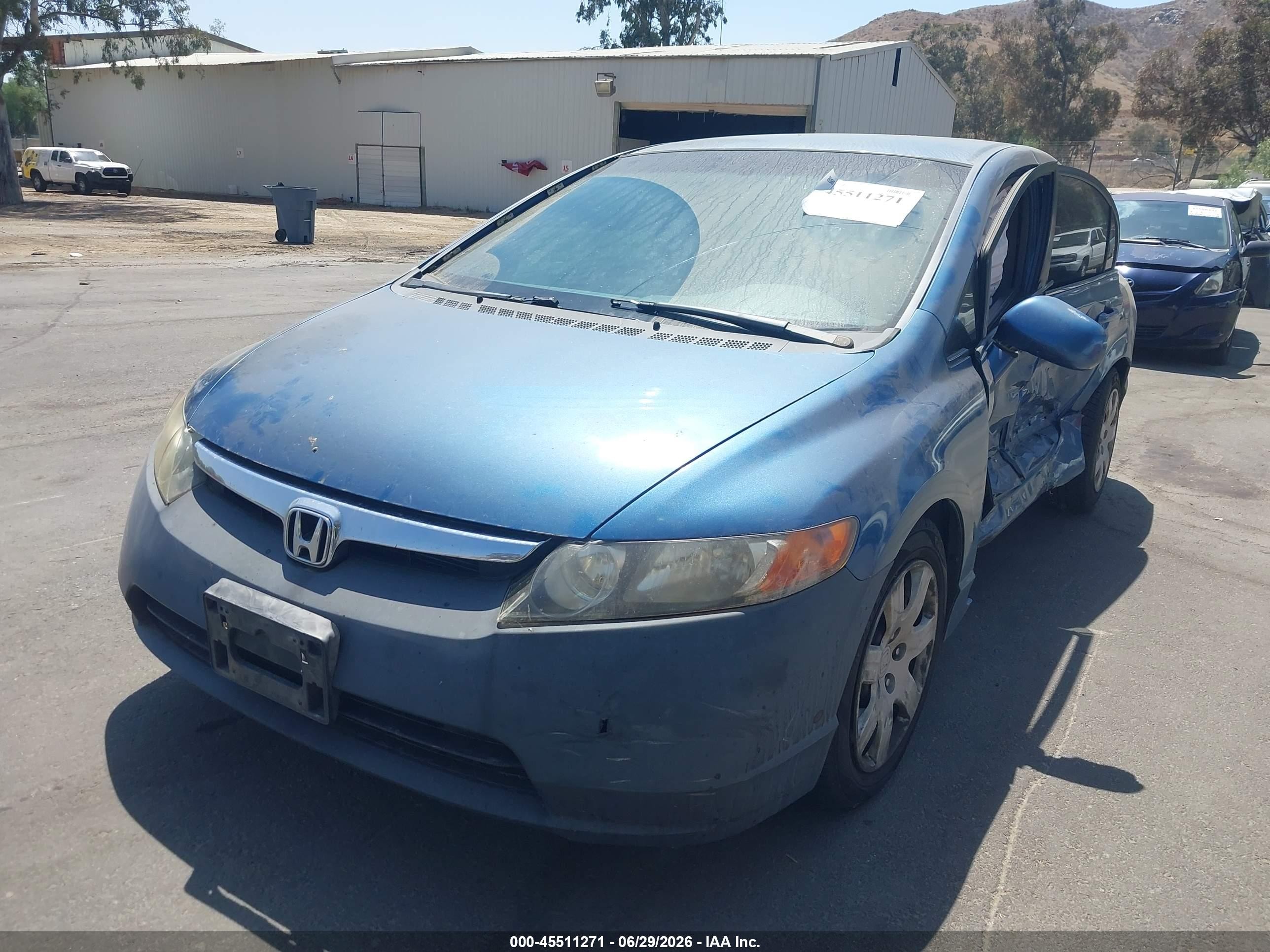 2007 Honda Civic Lx Blue vin: 1HGFA16567L008615