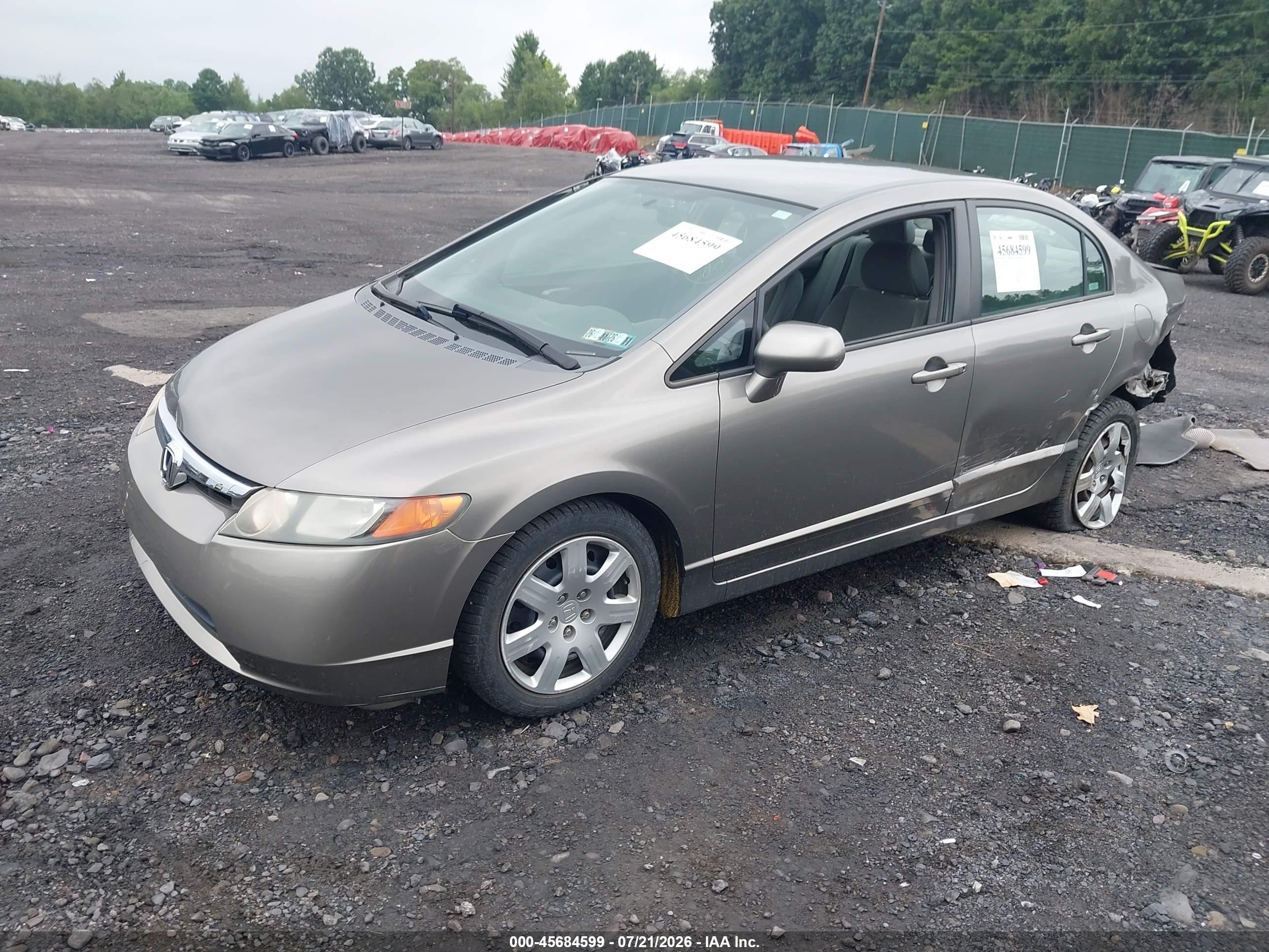 2007 Honda Civic Lx Brown vin: 1HGFA16567L036513