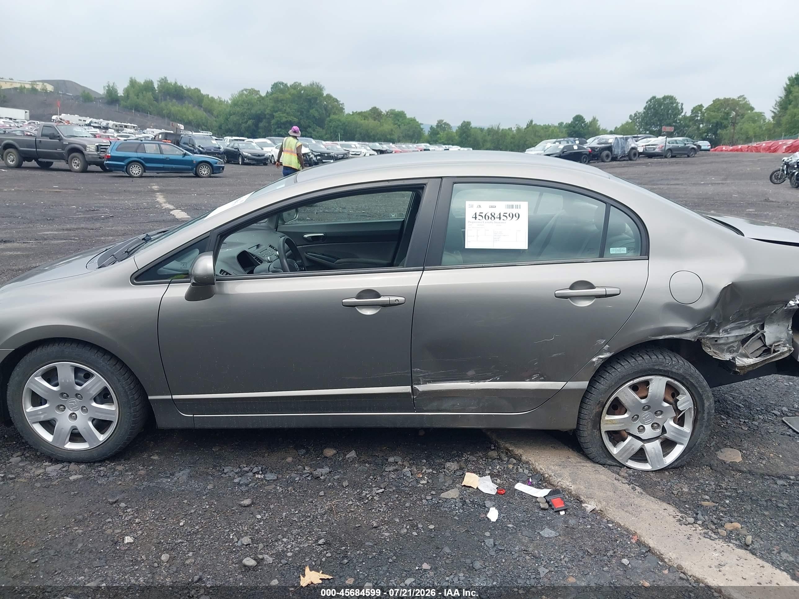 2007 Honda Civic Lx Brown vin: 1HGFA16567L036513