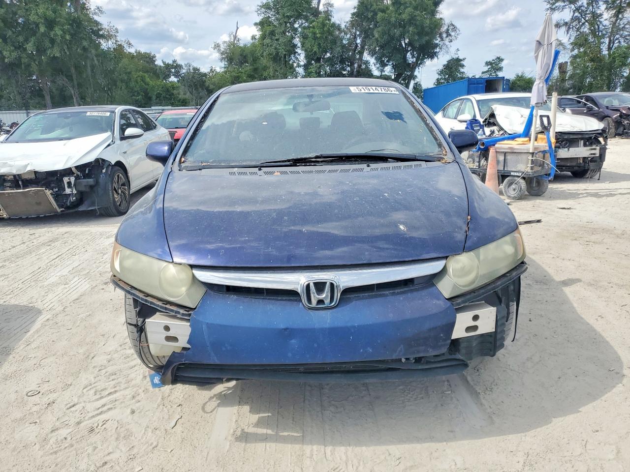 2007 Honda Civic Lx Синий vin: 1HGFA16567L037564