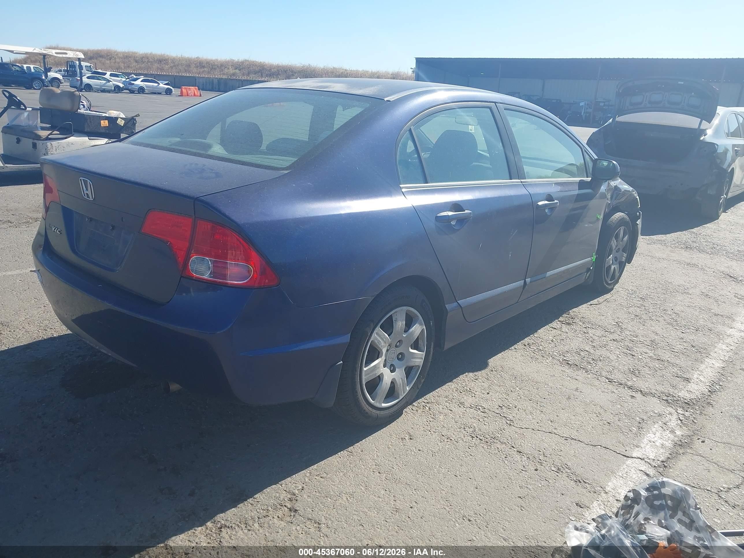 2007 Honda Civic Lx Blue vin: 1HGFA16567L111887