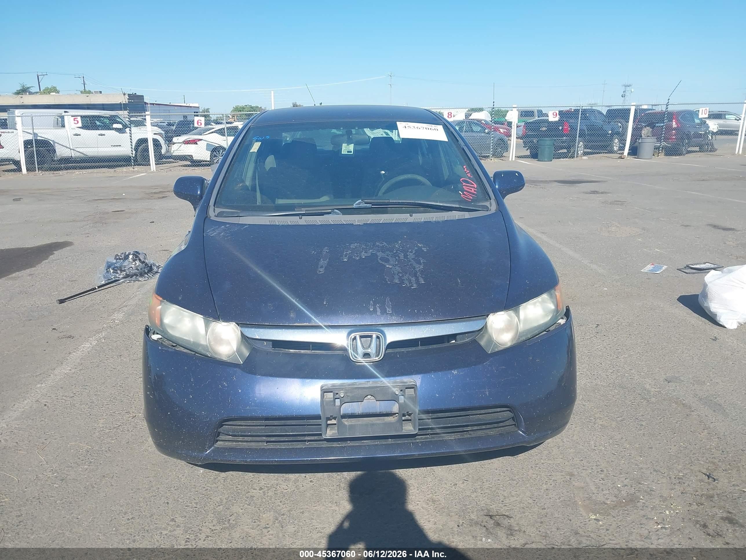 2007 Honda Civic Lx Blue vin: 1HGFA16567L111887