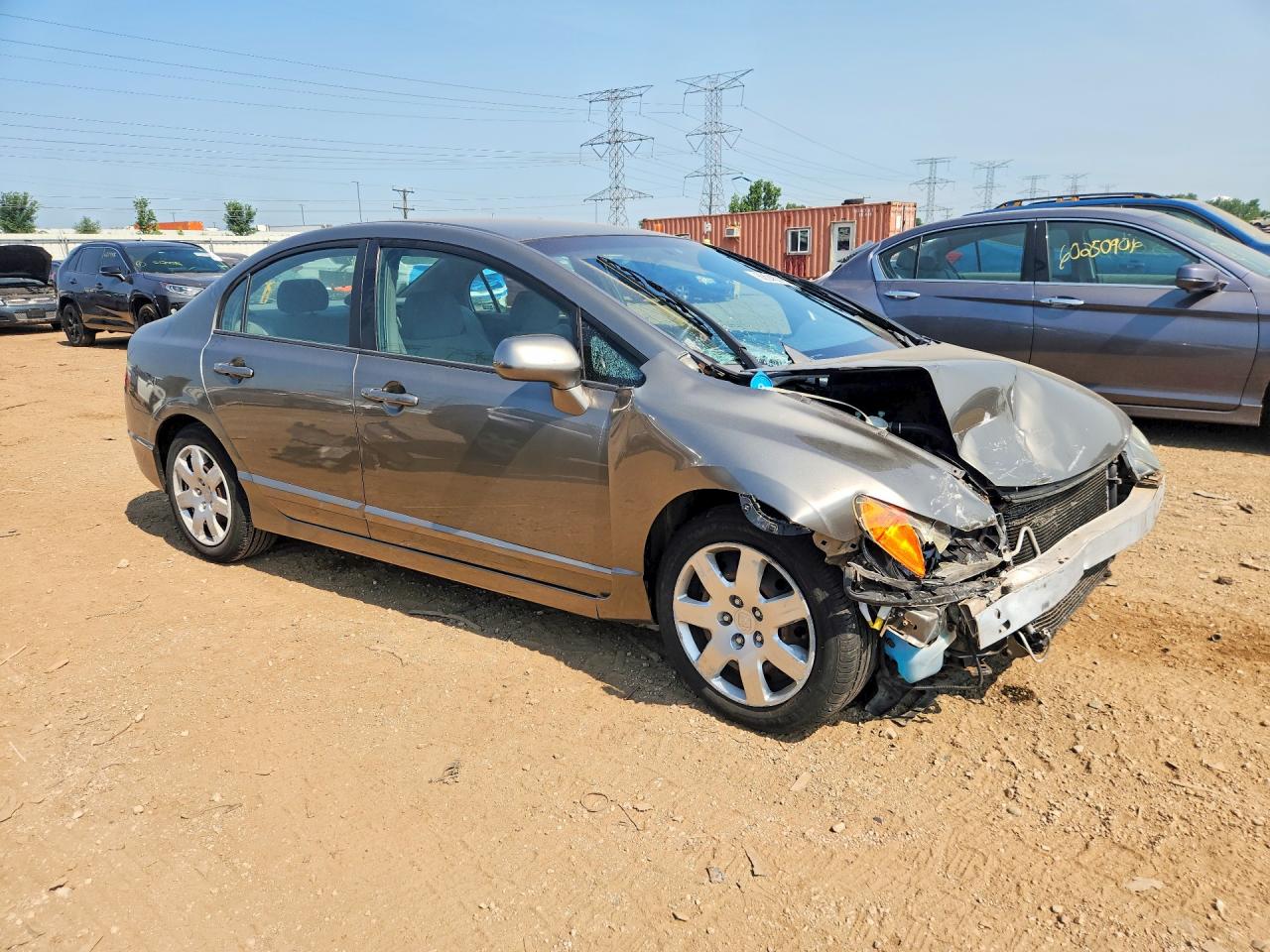 2007 Honda Civic Lx Gray vin: 1HGFA16567L136496