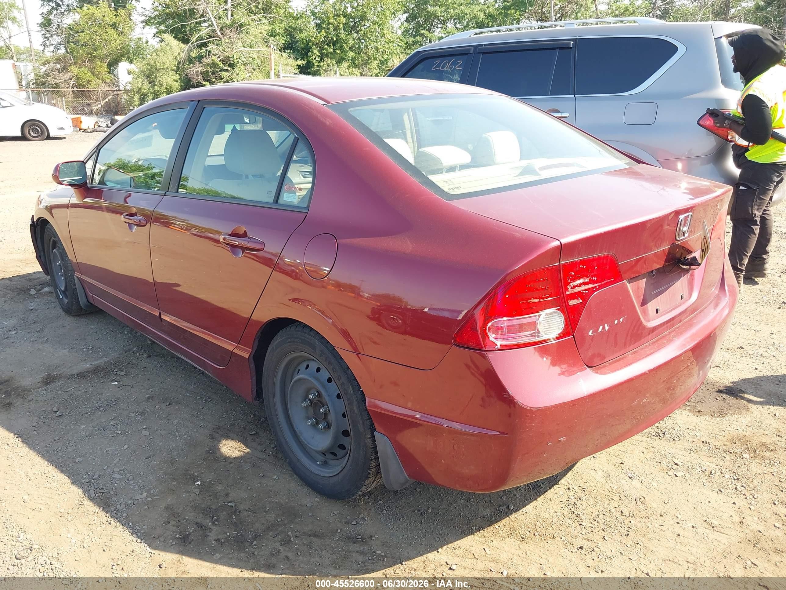 2008 Honda Civic Lx Бордовый vin: 1HGFA16568L001651