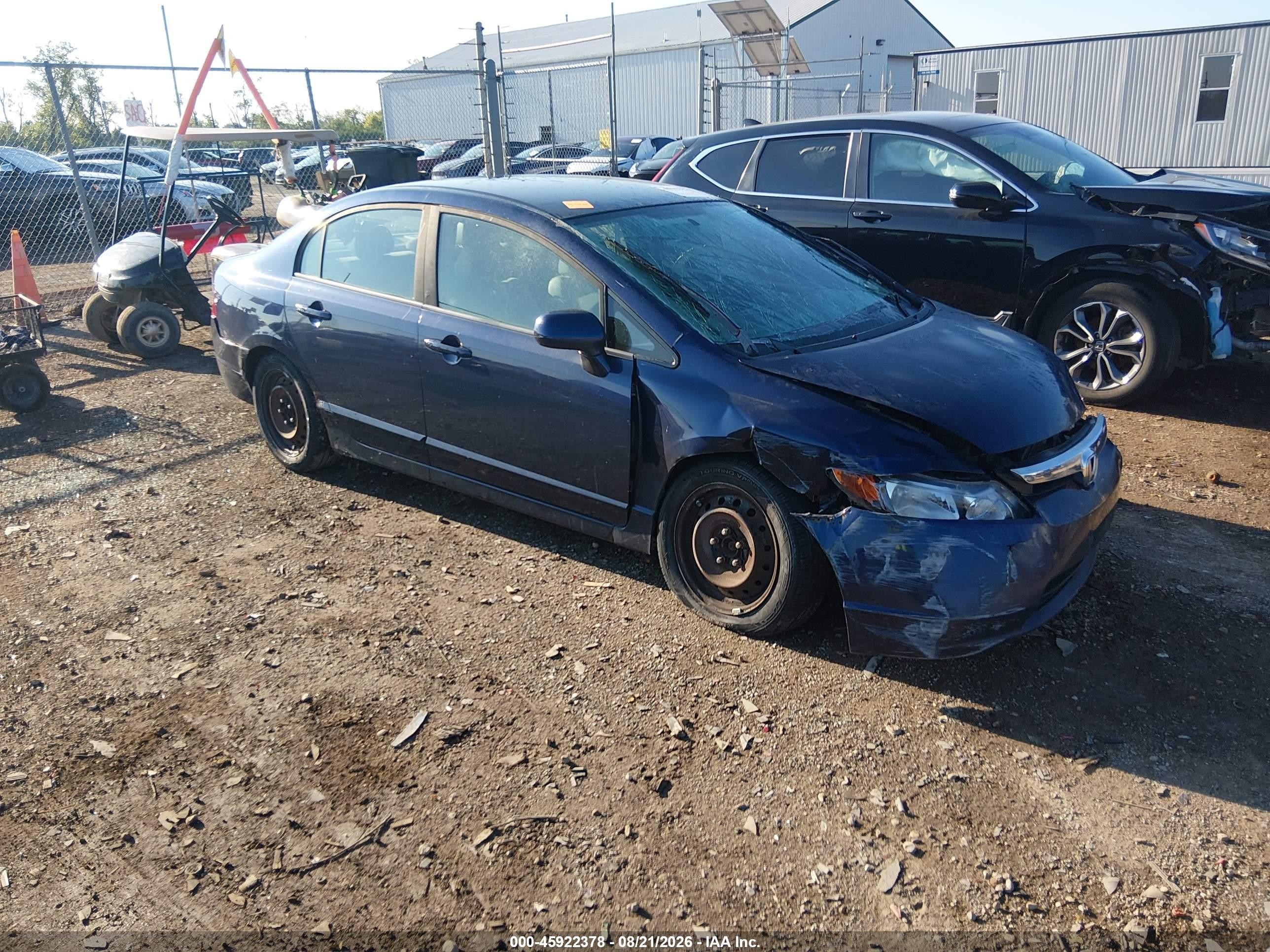 2008 Honda Civic Lx Синий vin: 1HGFA16568L005666
