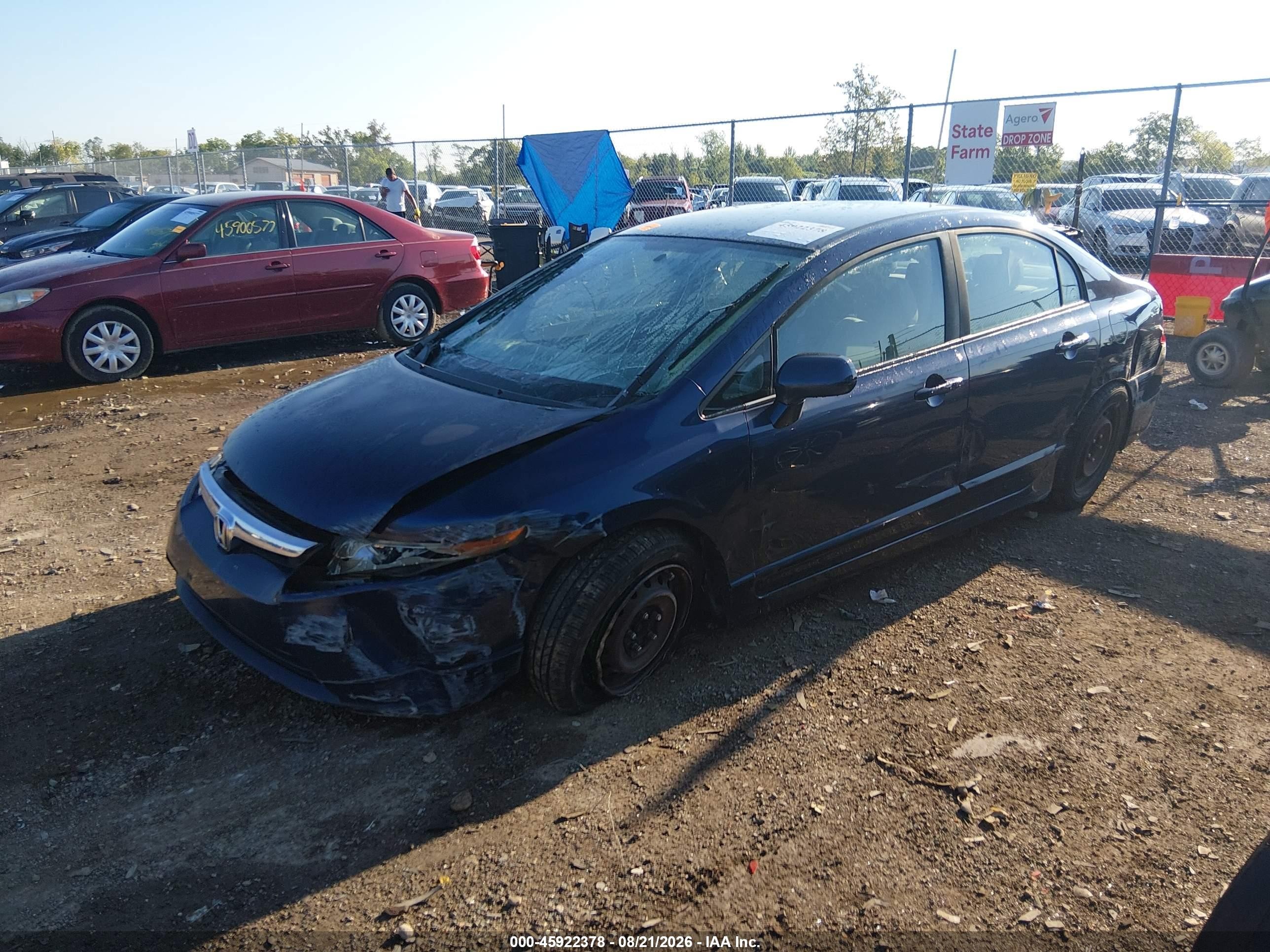 2008 Honda Civic Lx Синий vin: 1HGFA16568L005666